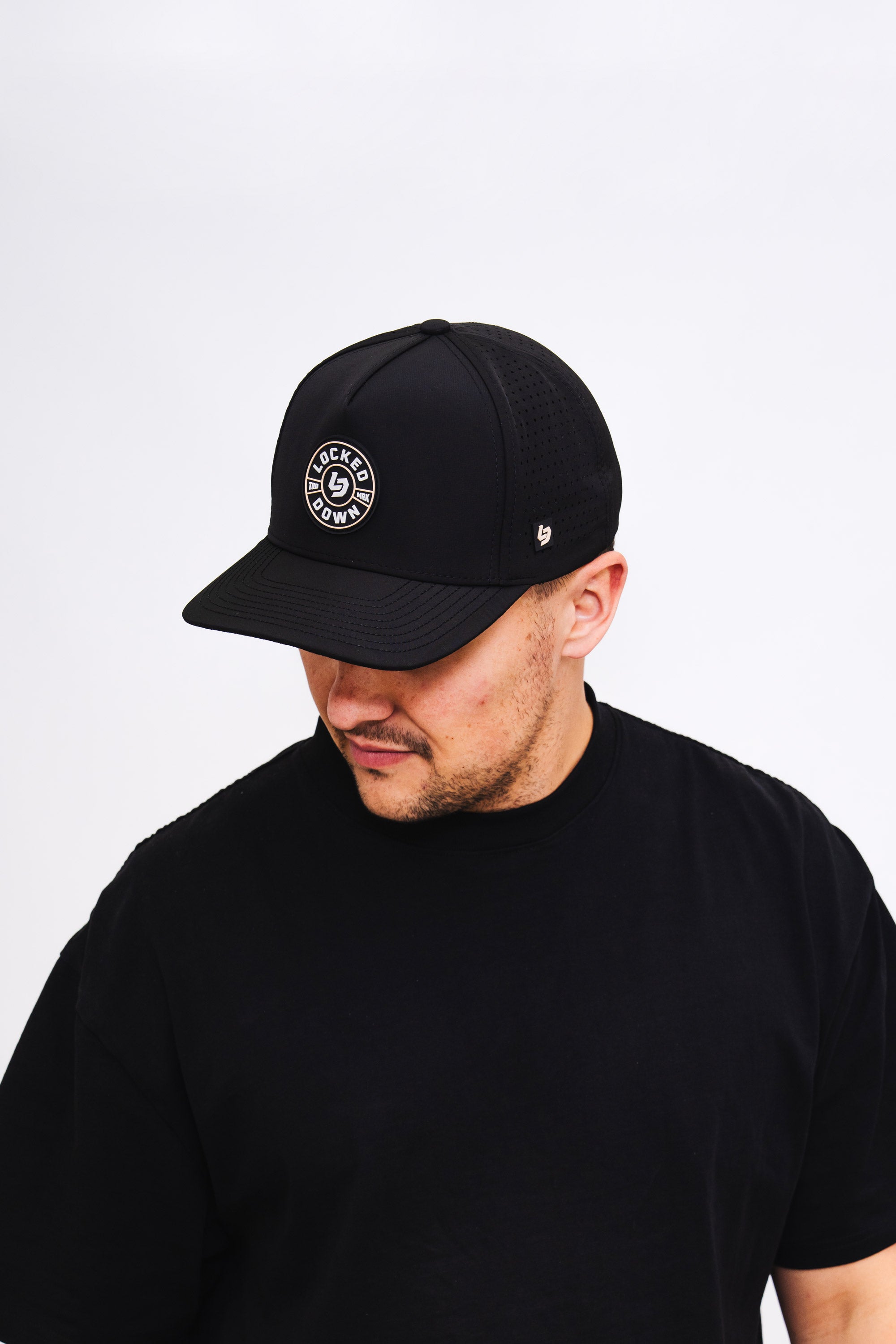 Locked Down Brands Premium Water Resistant ICON Impact Snapback - Black