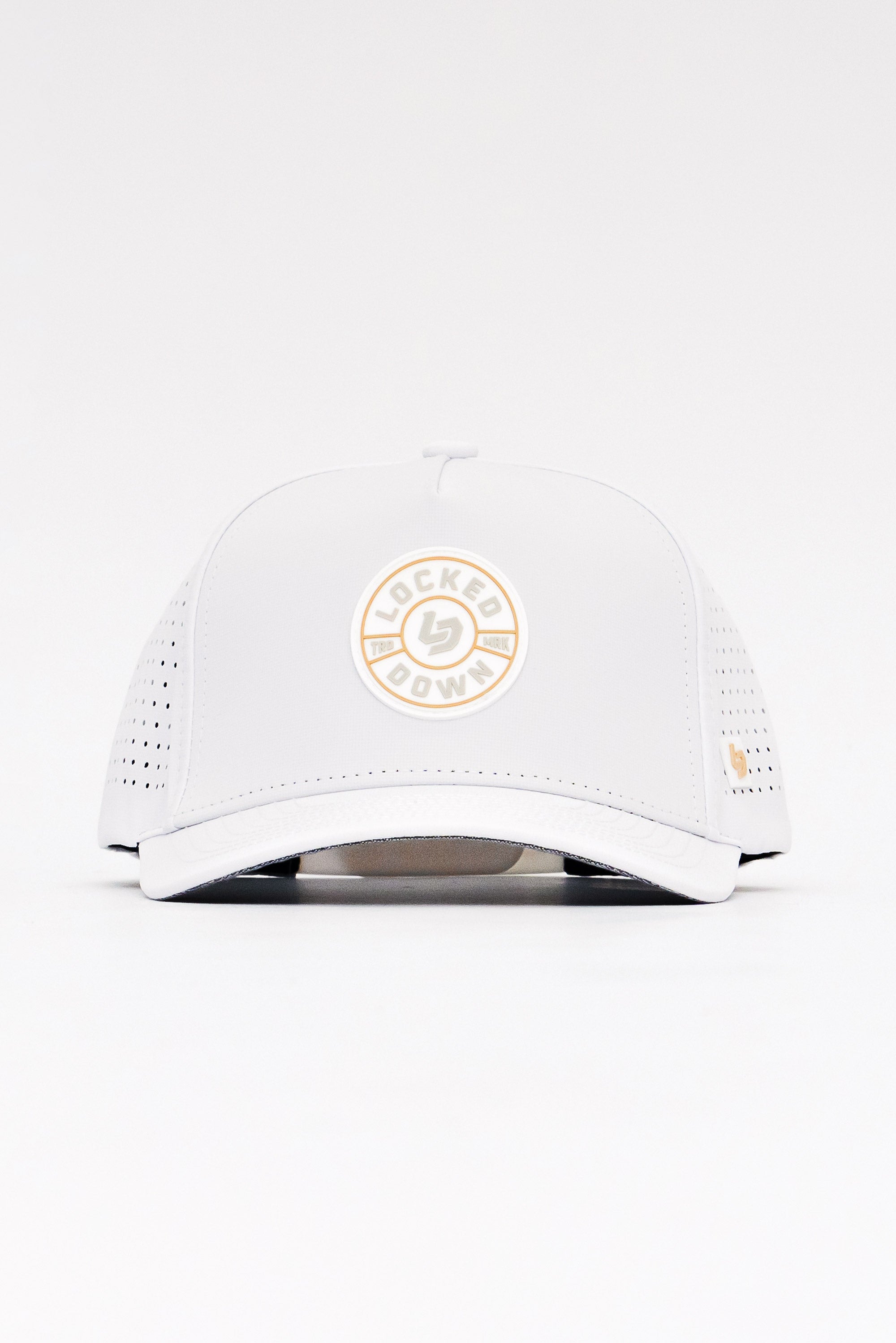 Locked Down Brands Premium Water Resistant ICON Impact Snapback - White