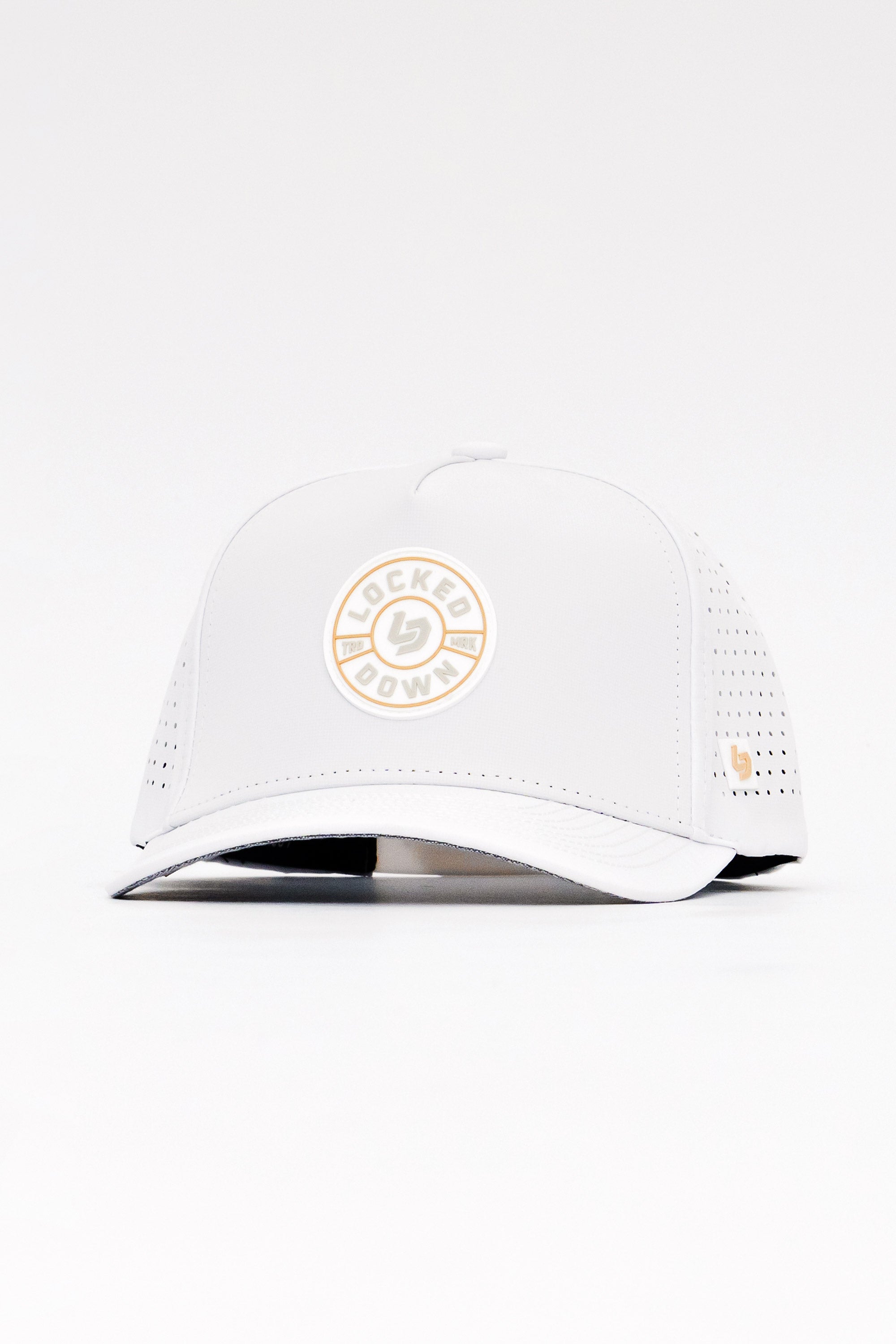 Locked Down Brands Premium Water Resistant ICON Impact Snapback - White