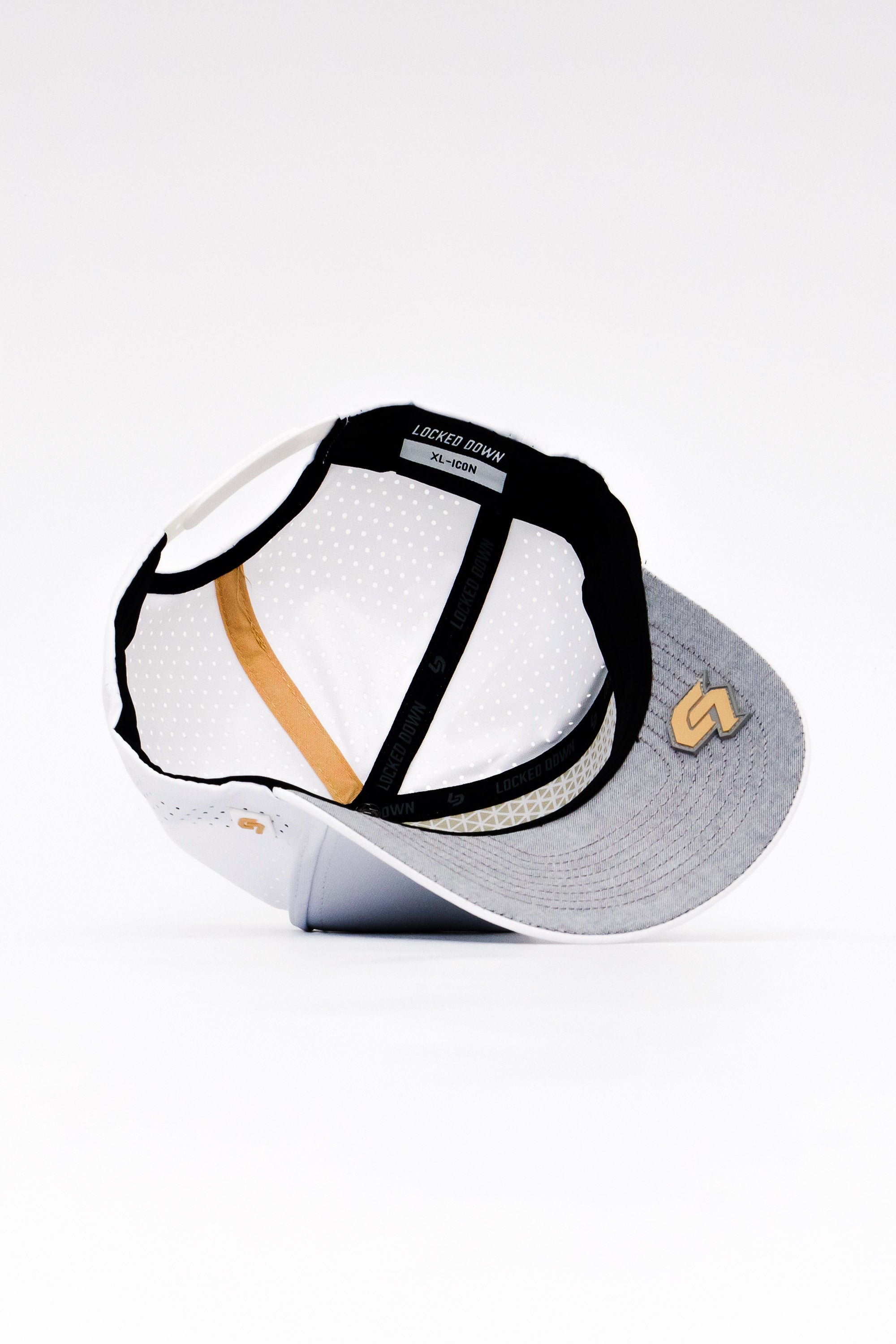Locked Down Brands Premium Water Resistant ICON Impact Snapback - White