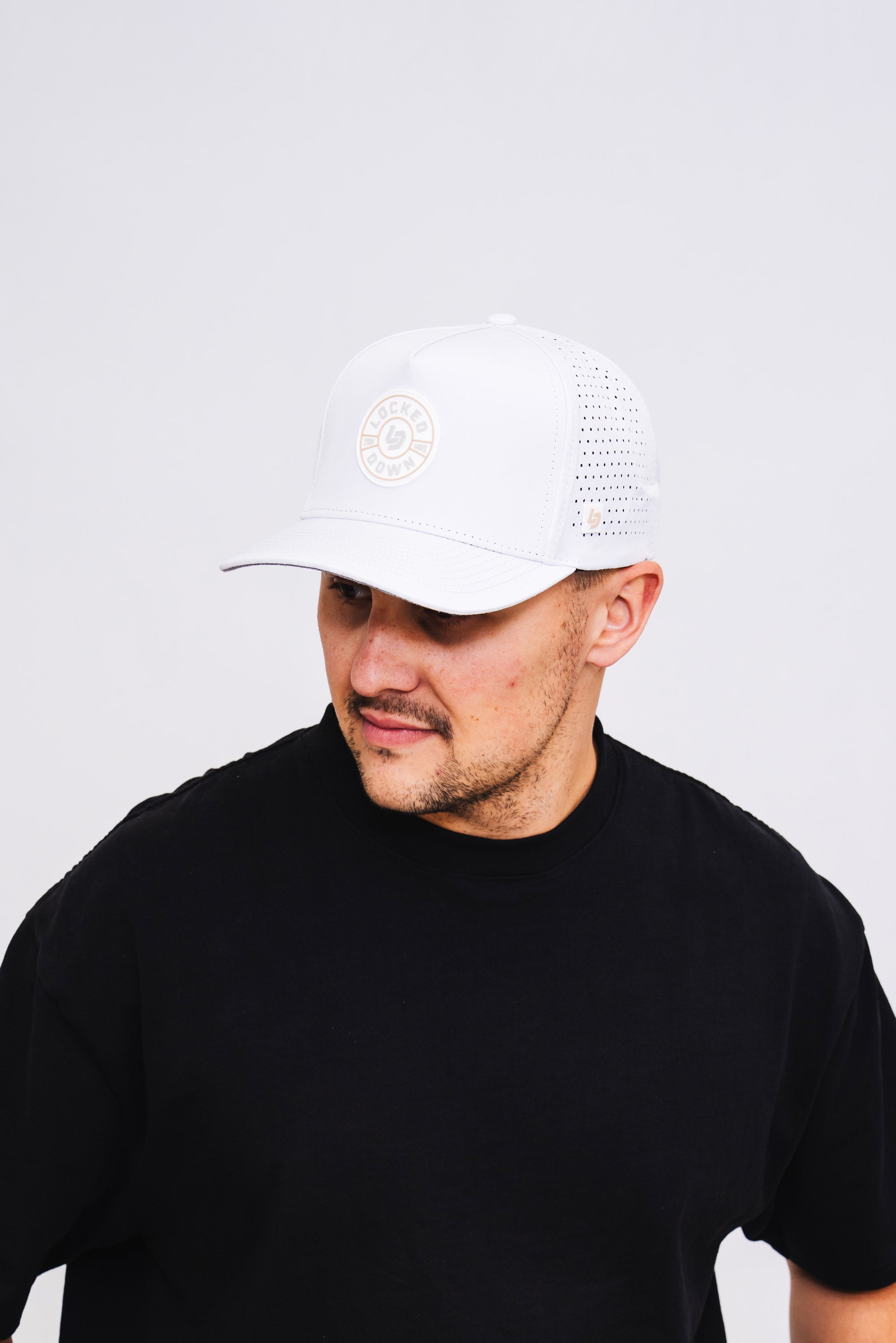 Locked Down Brands Premium Water Resistant ICON Impact Snapback - White