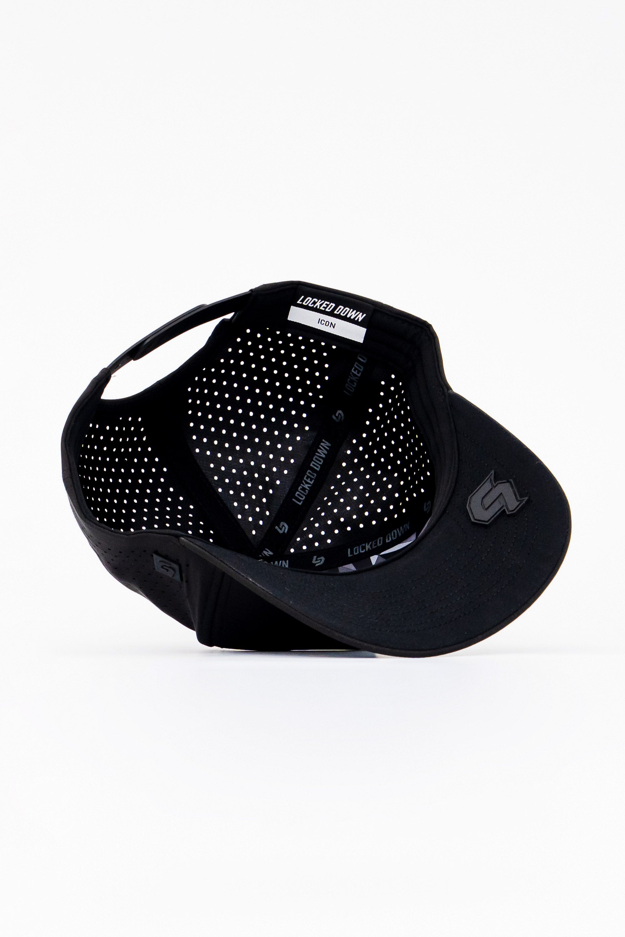 Locked Down Brands Premium Water Resistant ICON LD Snapback - Black/Black