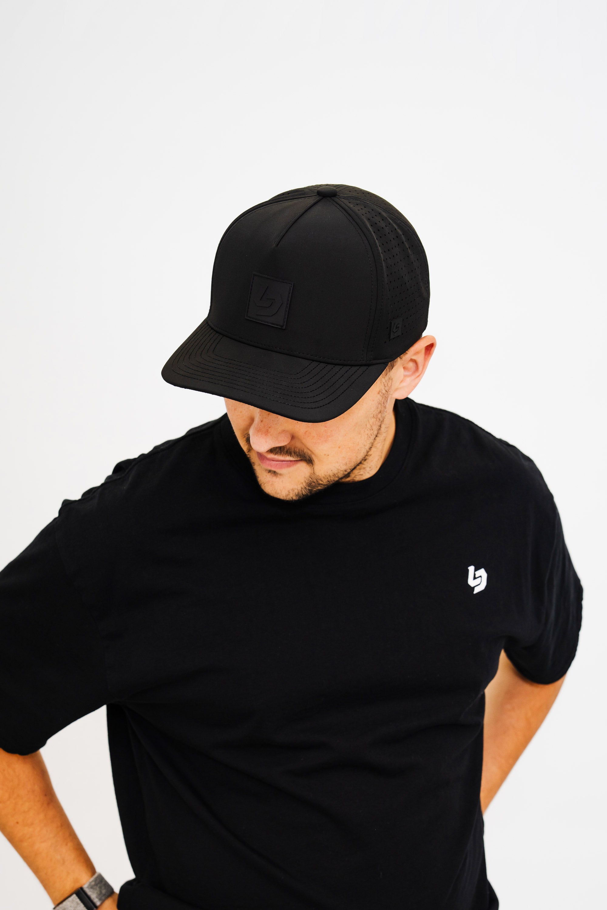Locked Down Brands Premium Water Resistant ICON LD Snapback - Black/Black