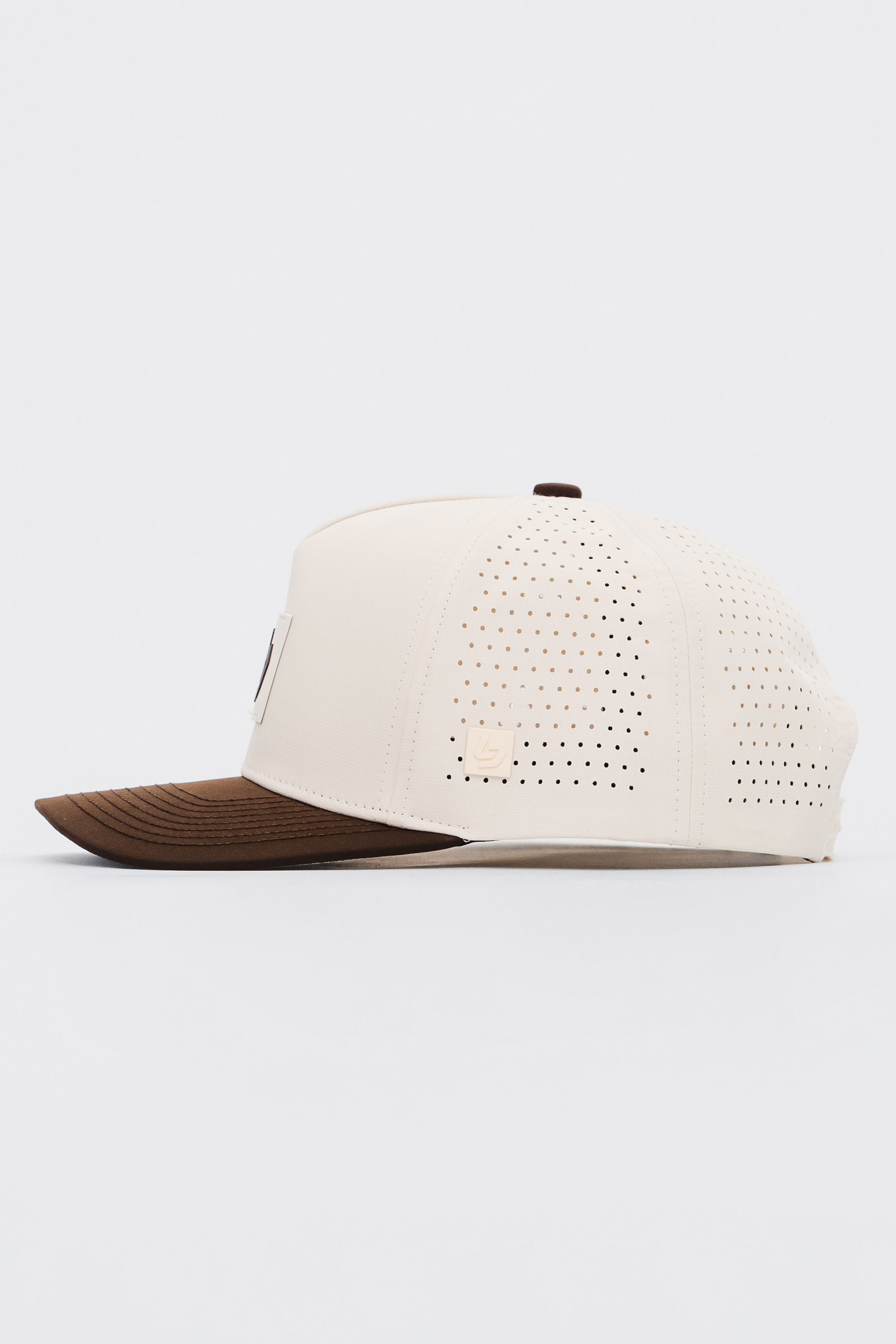 Locked Down Brands Premium Water Resistant ICON LD Snapback - Cream/Coffee Brown