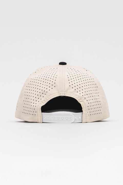 Locked Down Brands Premium Water Resistant ICON LD Snapback - Cream/Black