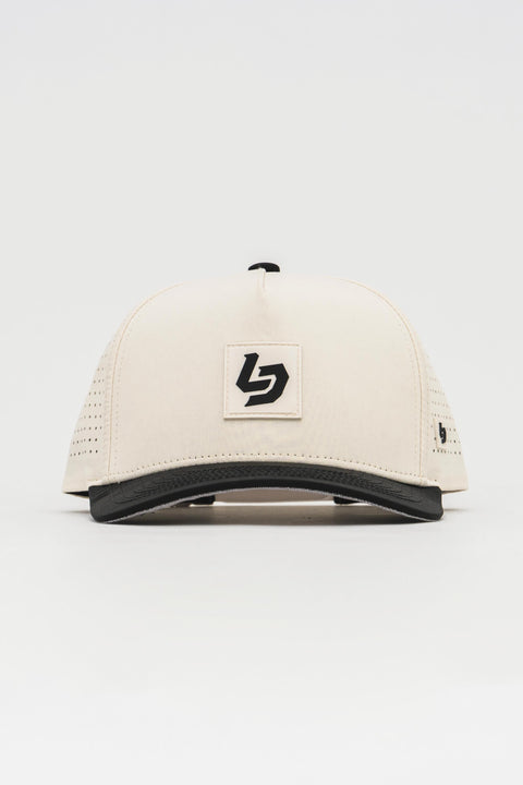 Locked Down Brands Premium Water Resistant ICON LD Snapback - Cream/Black