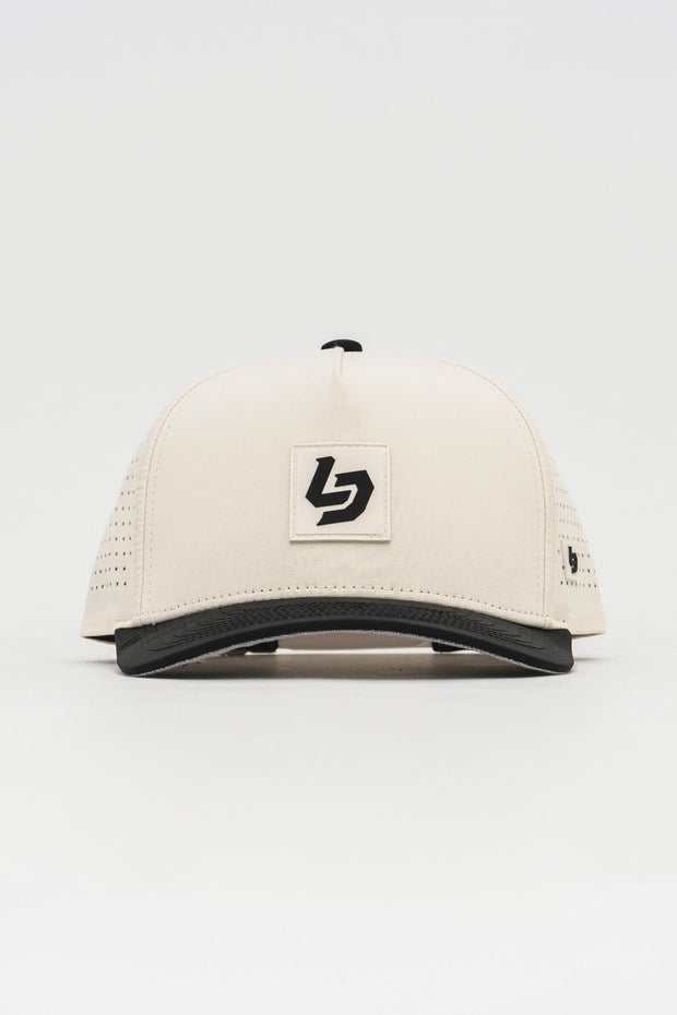 Locked Down Brands Premium Water Resistant ICON LD Snapback - Cream/Black