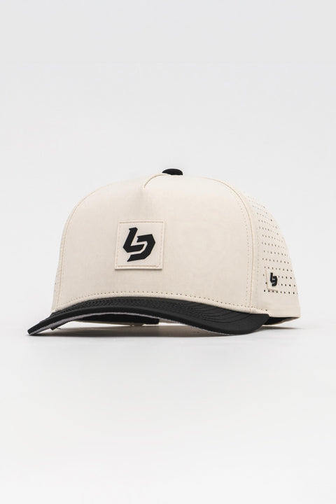 Locked Down Brands Premium Water Resistant ICON LD Snapback - Cream/Black