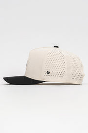 Locked Down Brands Premium Water Resistant ICON LD Snapback - Cream/Black