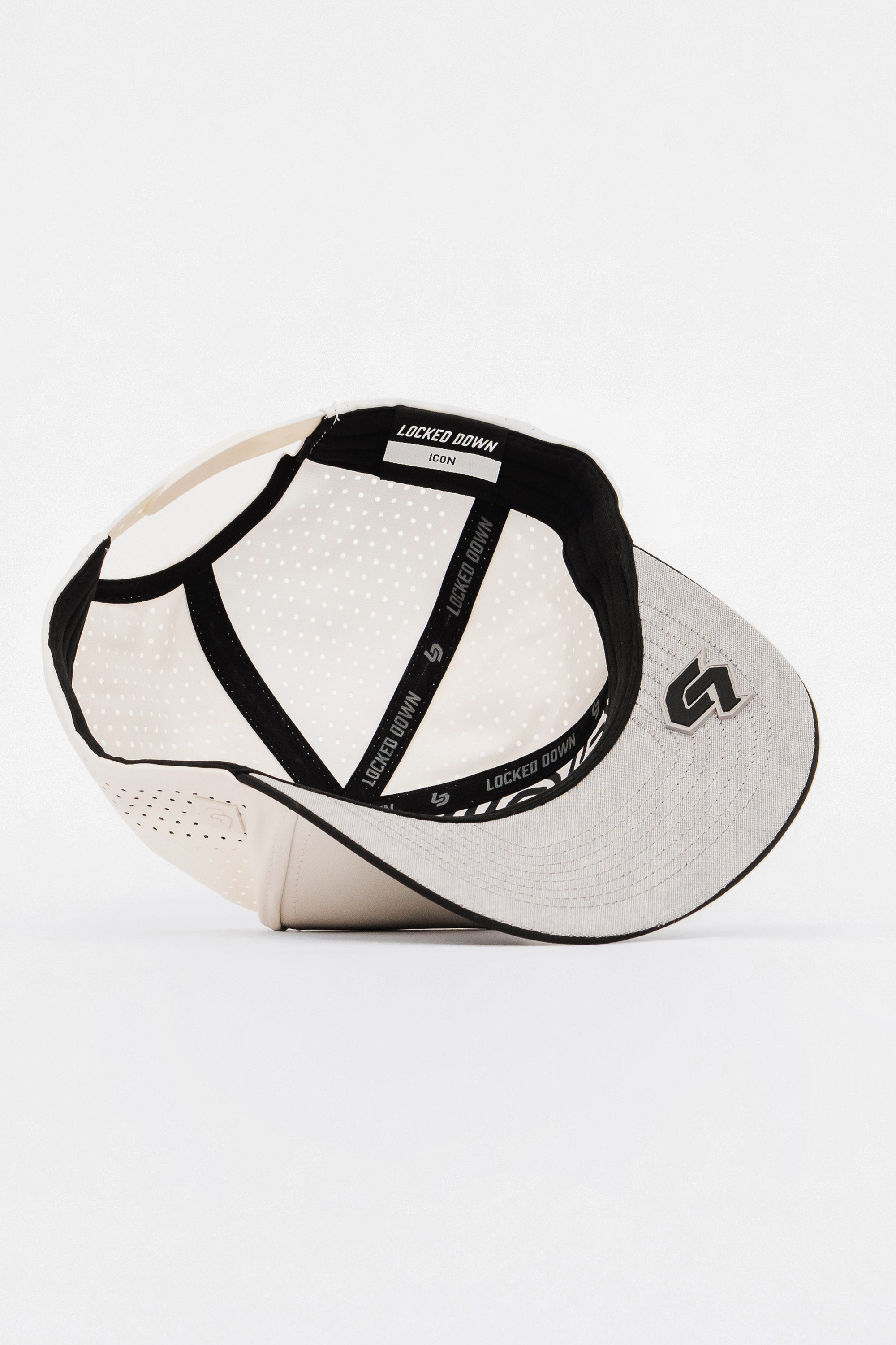 Locked Down Brands Premium Water Resistant ICON LD Snapback - Cream/Black