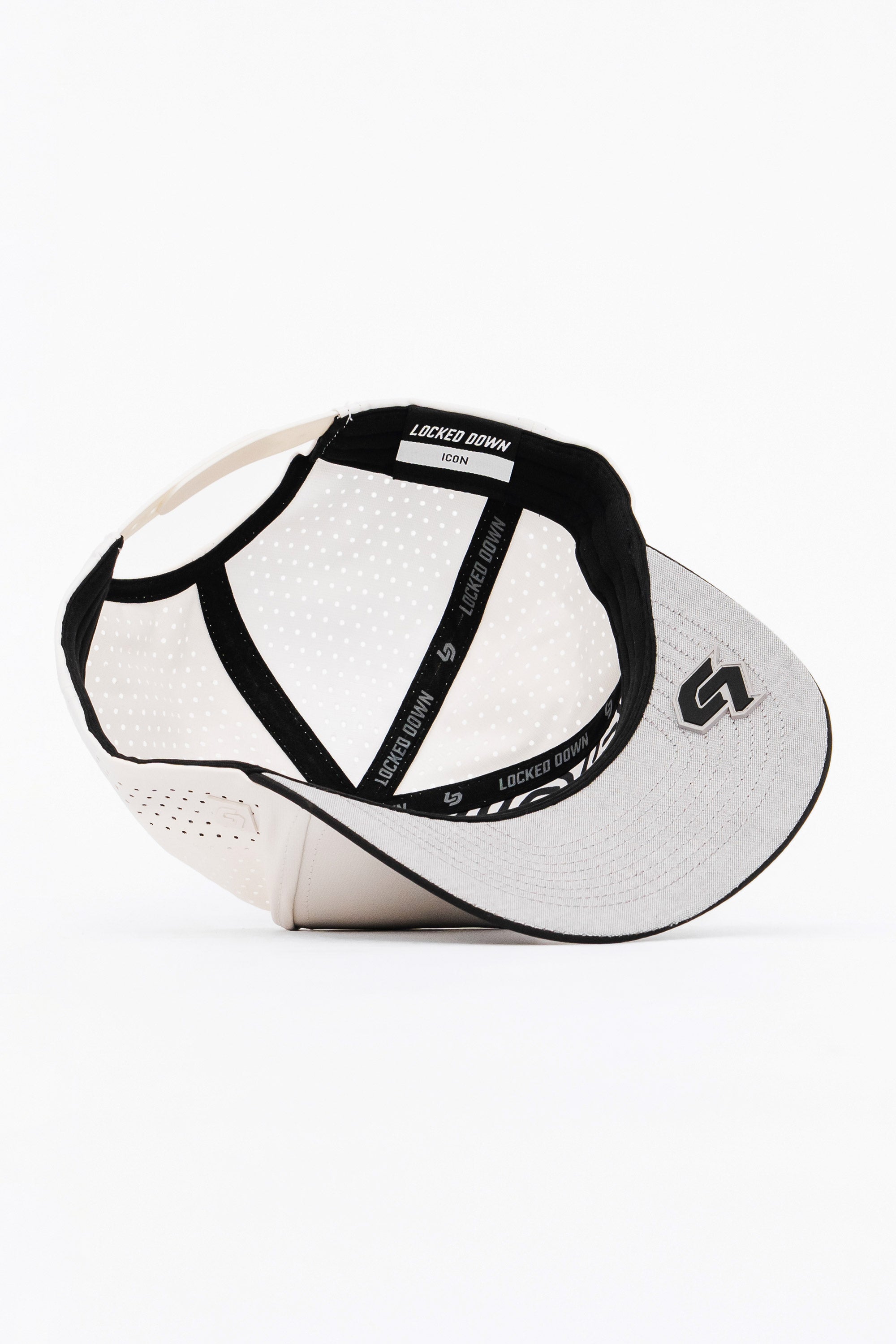Locked Down Brands Premium Water Resistant ICON LD Snapback - Cream/Black