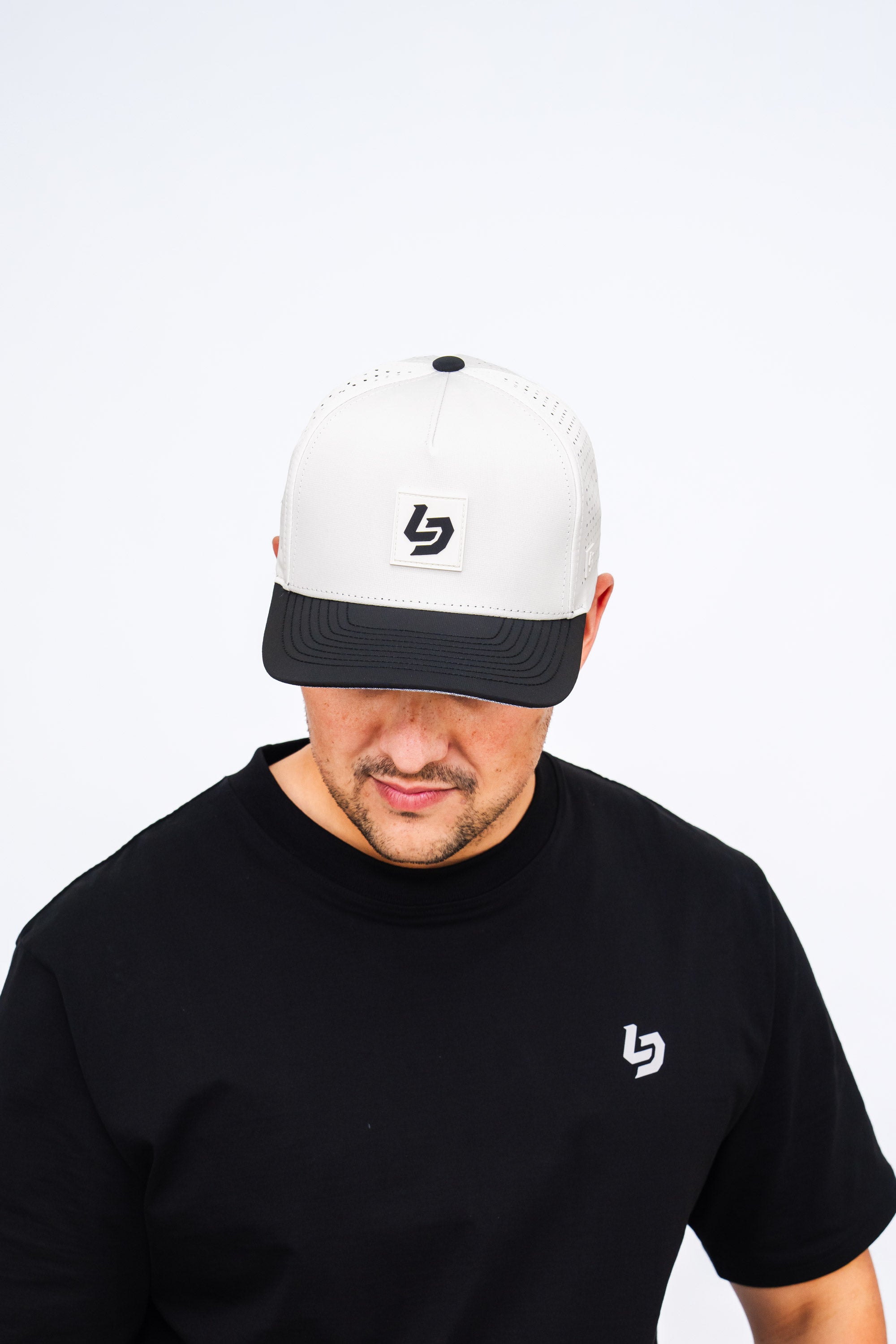 Locked Down Brands Premium Water Resistant ICON LD Snapback - Cream/Black
