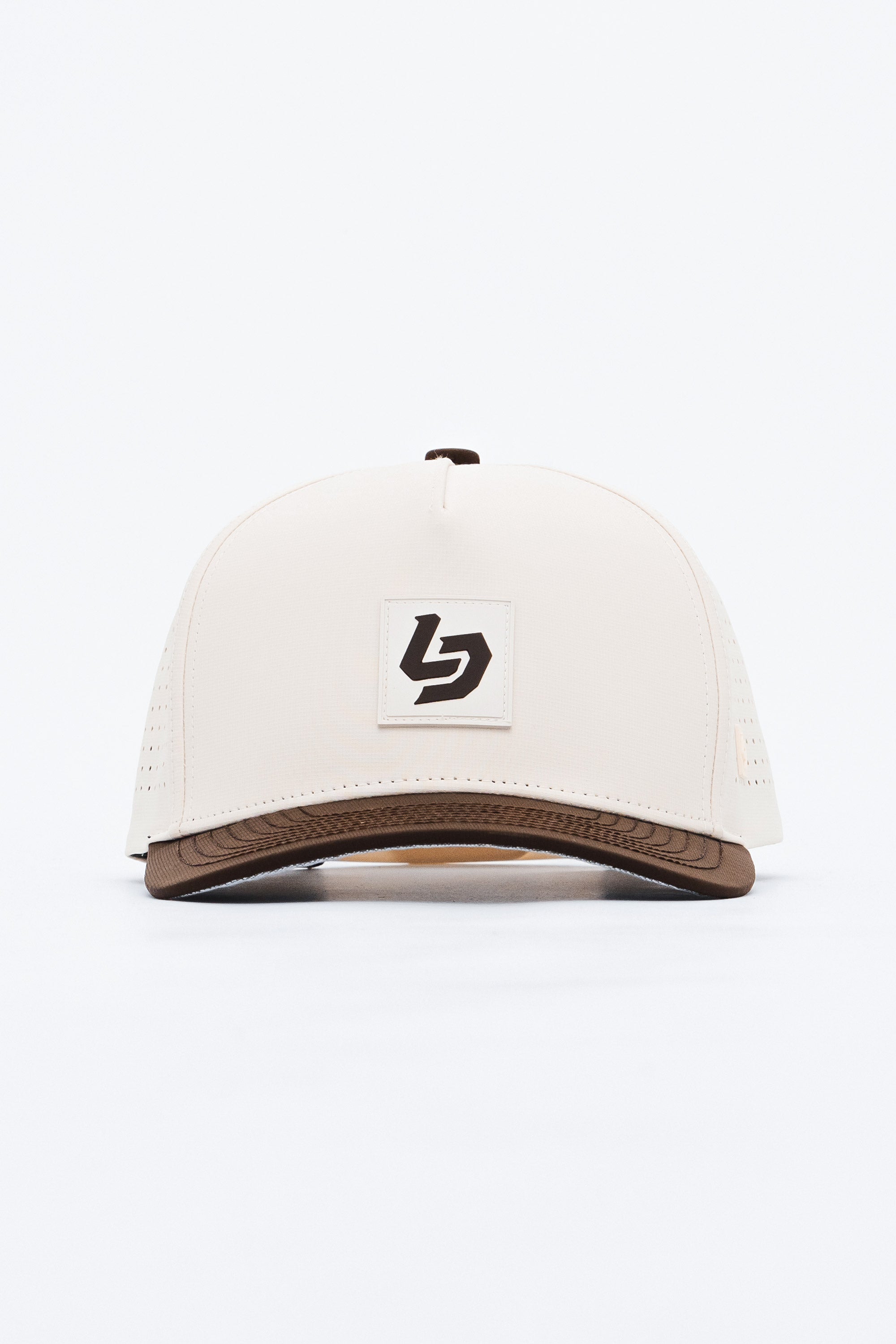 Locked Down Brands Premium Water Resistant ICON LD Snapback - Cream/Coffee Brown