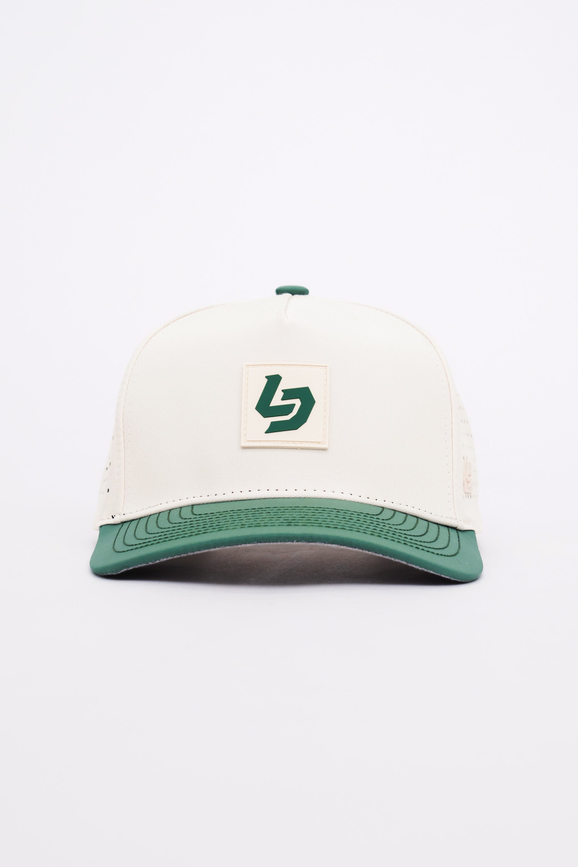 Locked Down Brands Premium Water Resistant ICON LD Snapback - Cream/Green