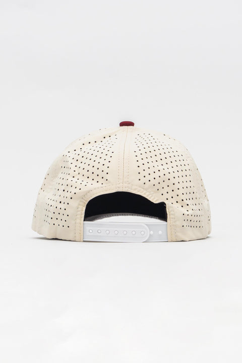 Locked Down Brands Premium Water Resistant ICON LD Snapback - Cream/Maroon