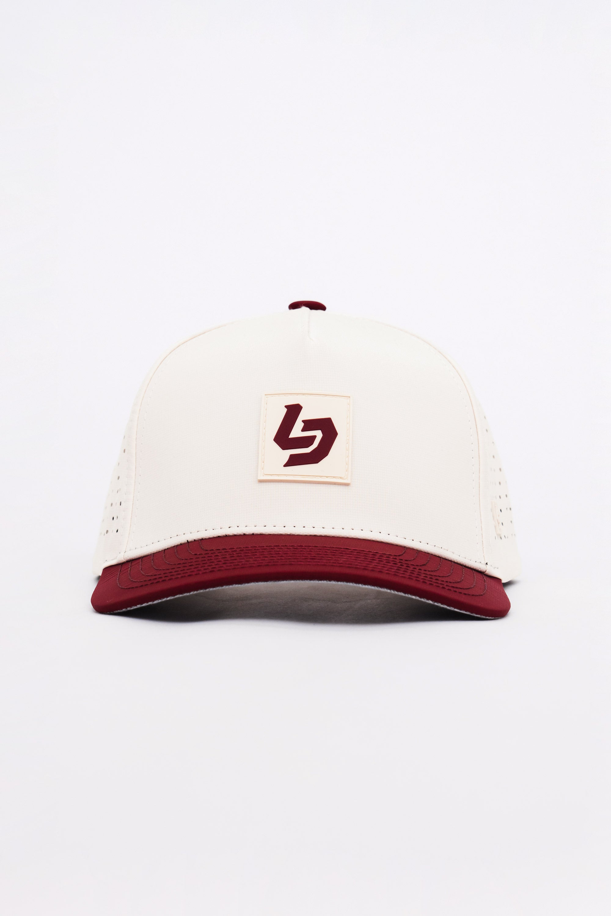 Locked Down Brands Premium Water Resistant ICON LD Snapback - Cream/Maroon