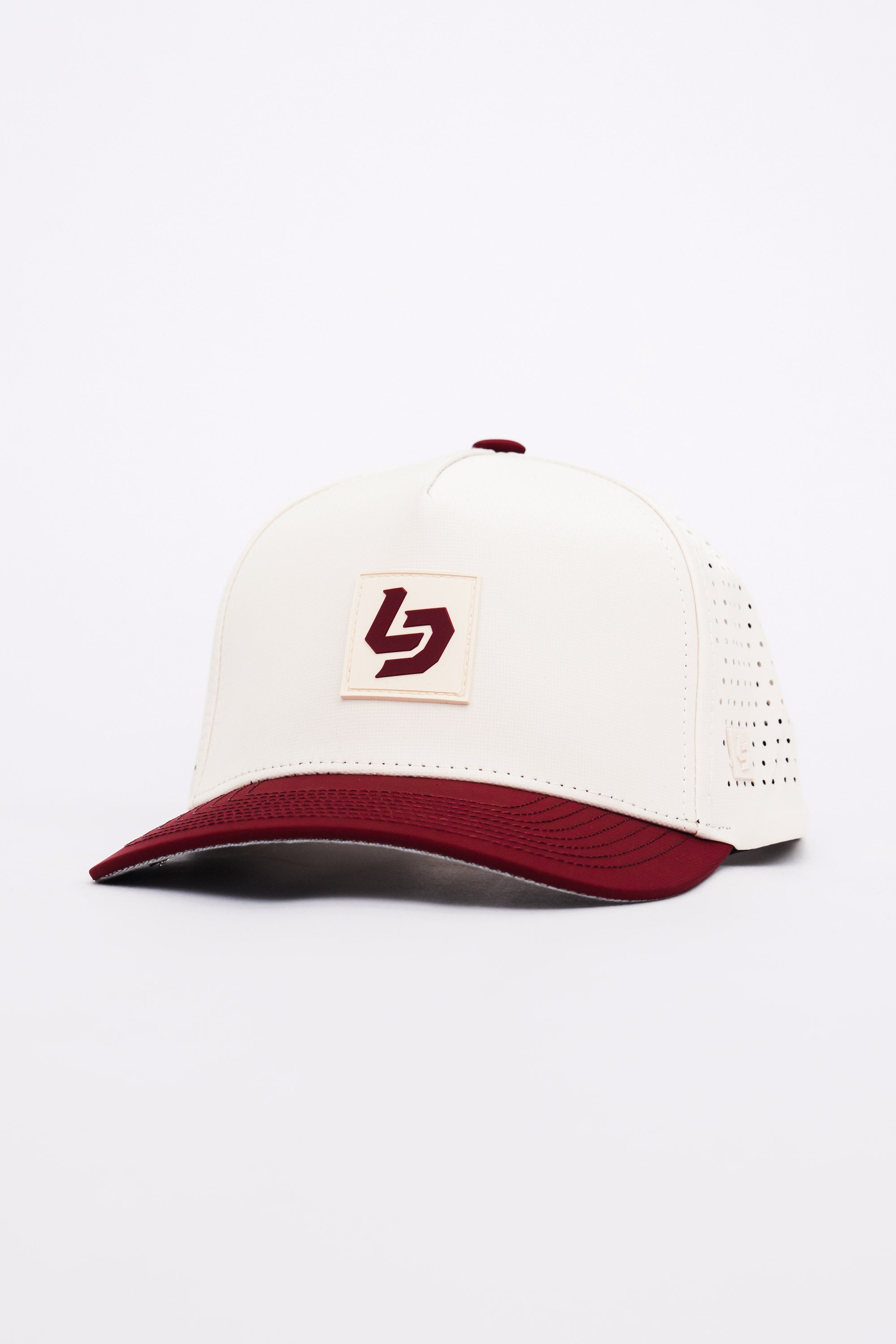 Locked Down Brands Premium Water Resistant ICON LD Snapback - Cream/Maroon