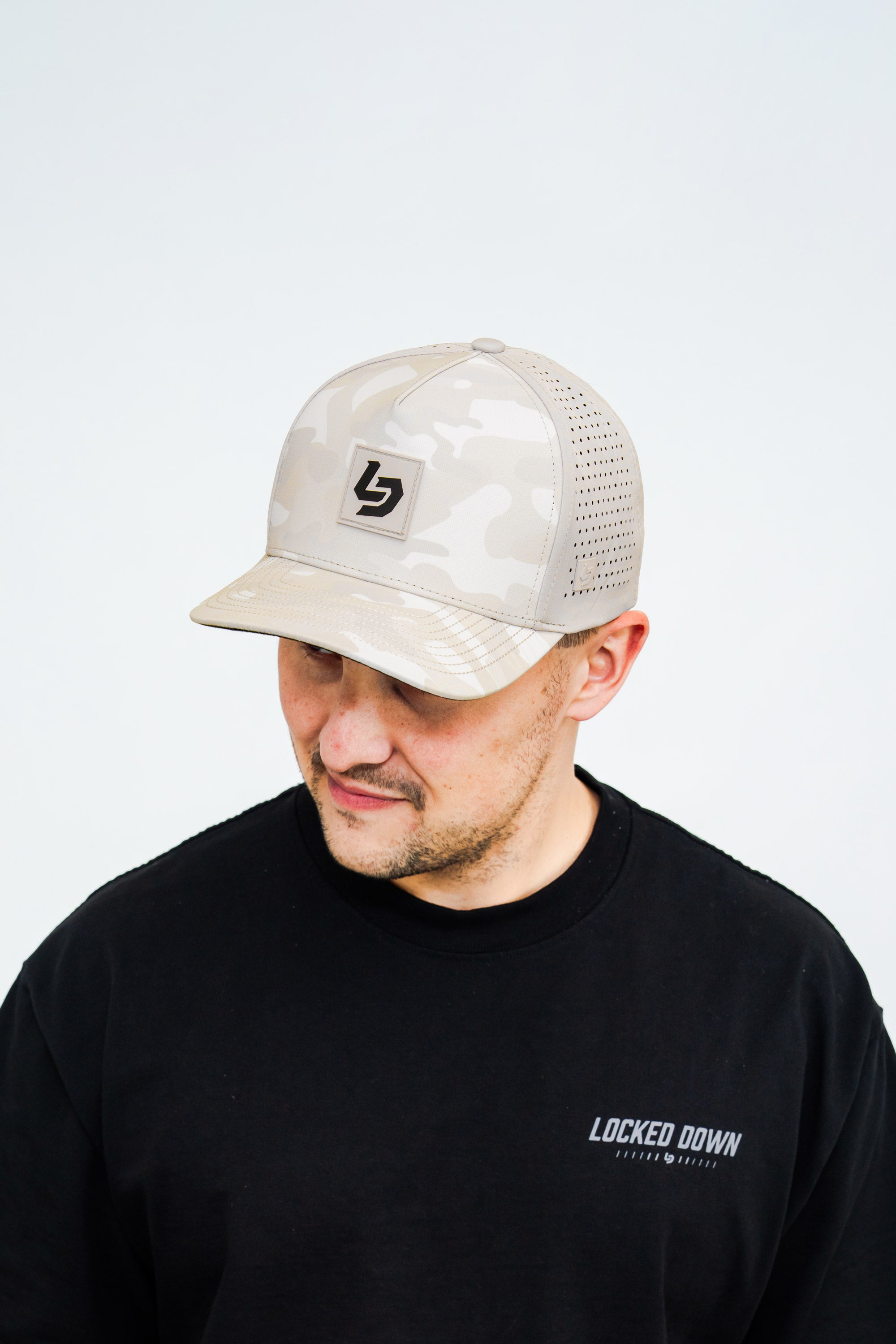 Locked Down Brands Premium Water Resistant ICON LD Snapback - Desert Camo