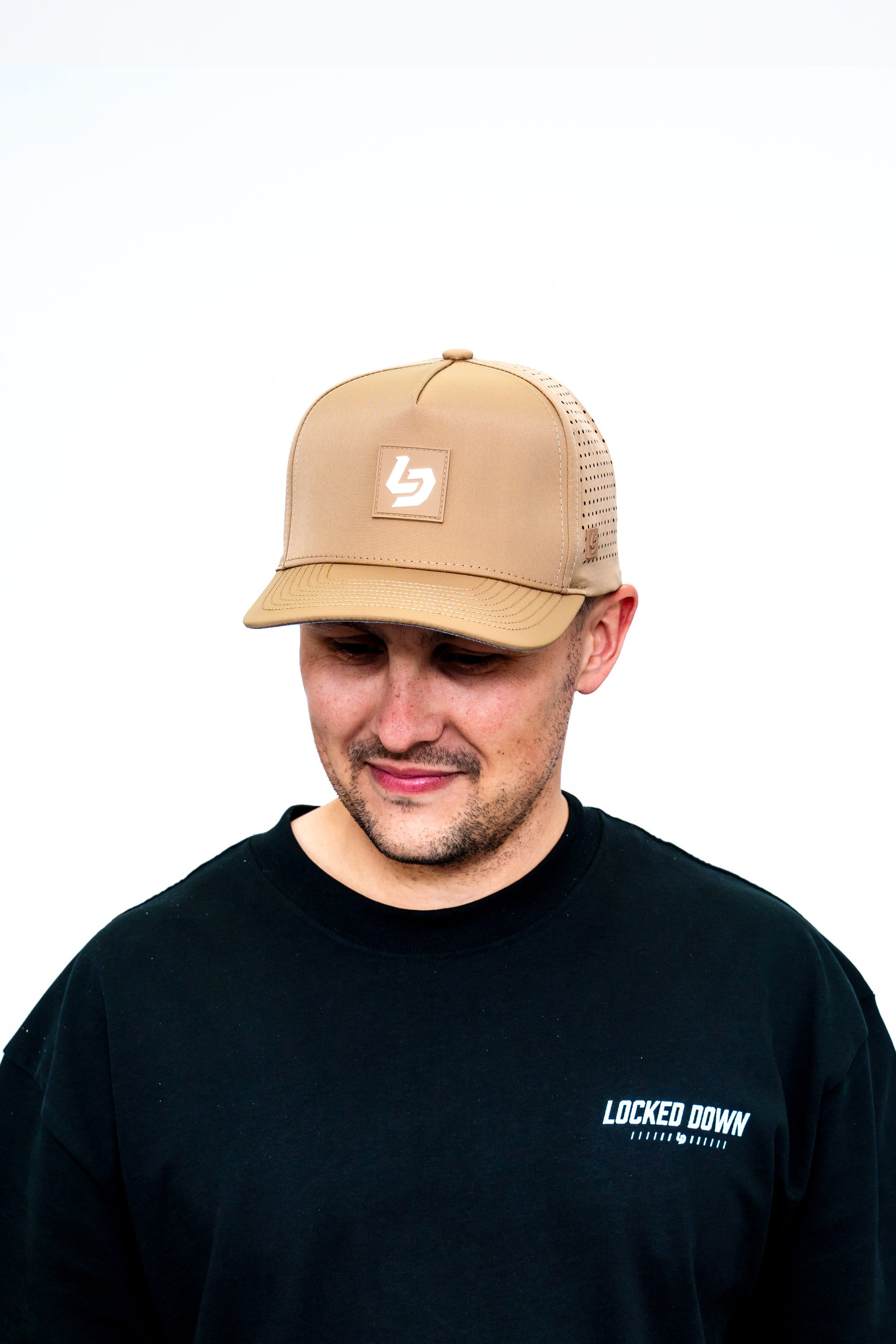 Locked Down Brands Premium Water Resistant ICON LD Snapback - Dune