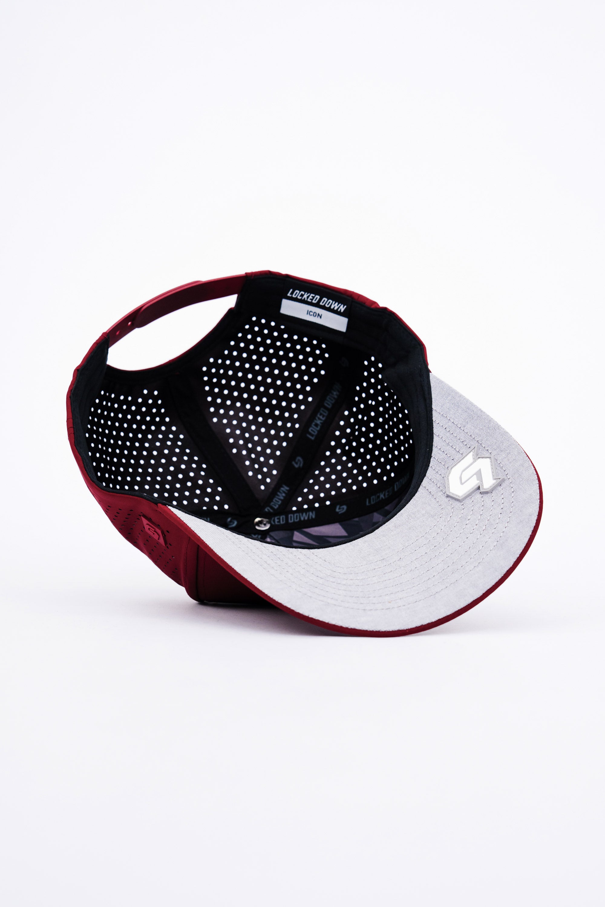Locked Down Brands Premium Water Resistant ICON LD Snapback - Maroon