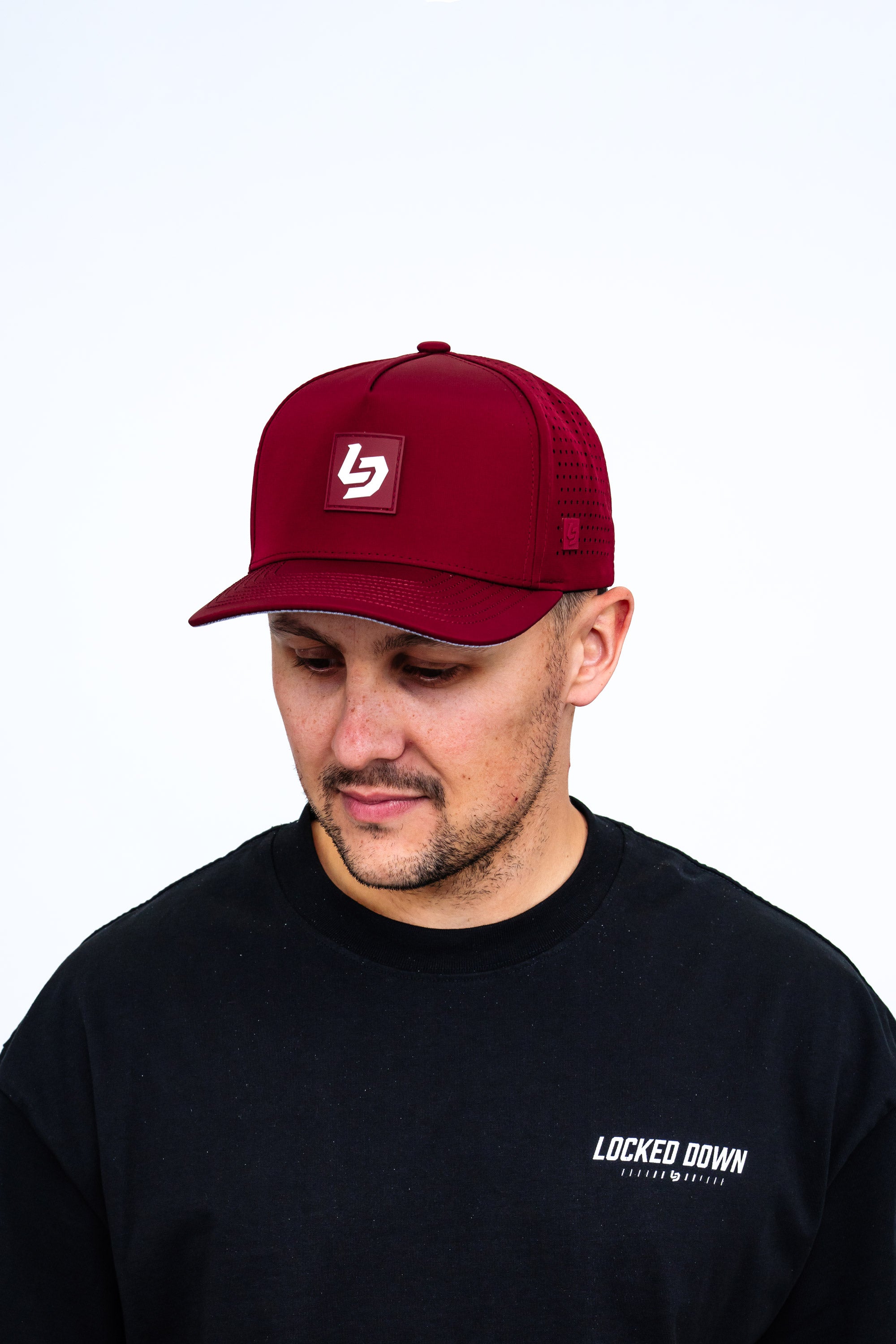 Locked Down Brands Premium Water Resistant ICON LD Snapback - Maroon
