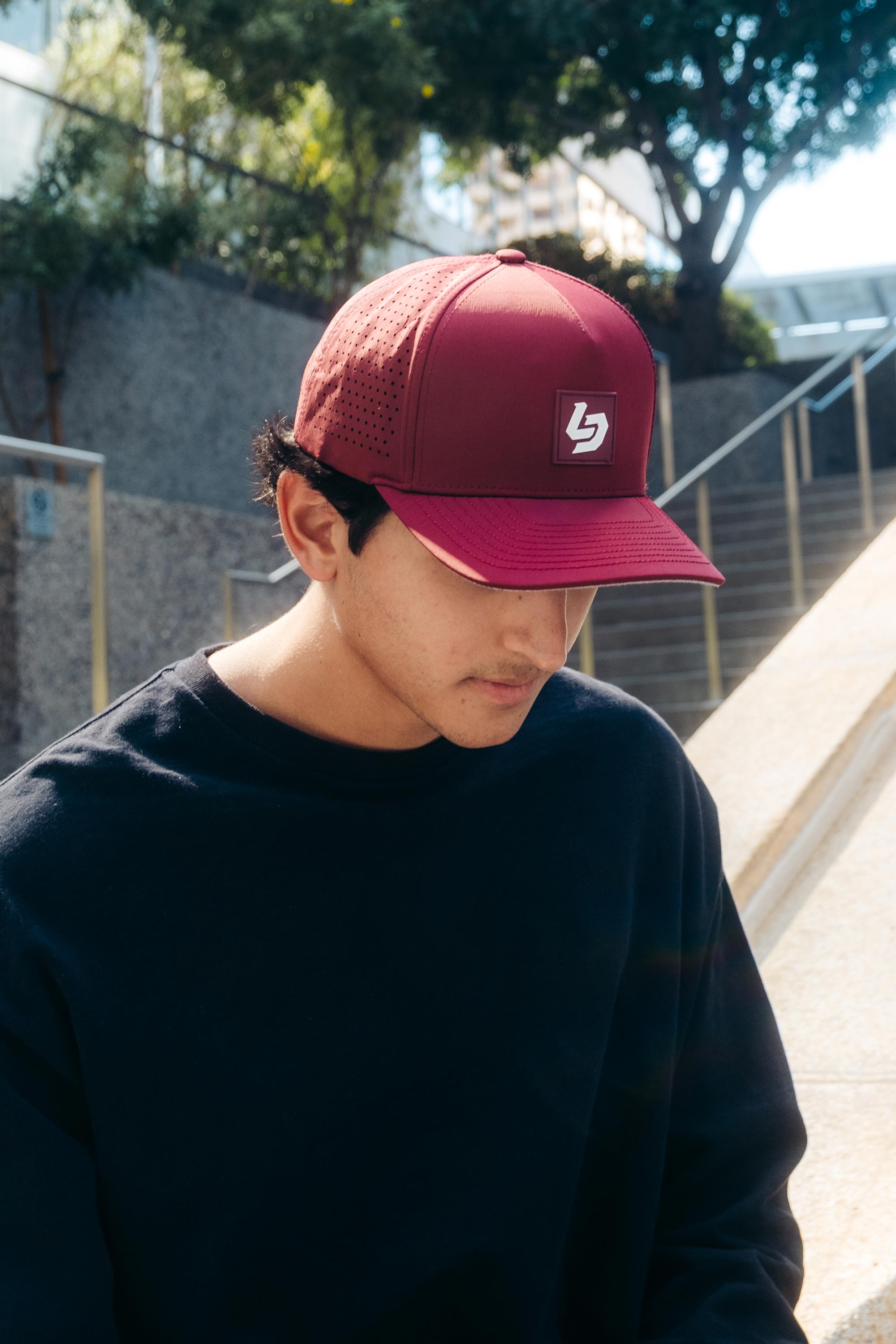 Locked Down Brands Premium Water Resistant ICON LD Snapback - Maroon | Lifestyle