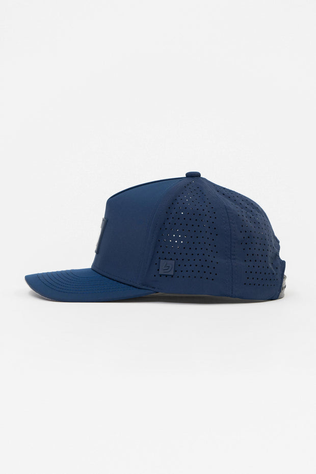 Locked Down Brands Premium Water Resistant ICON LD Snapback - Navy | Side View