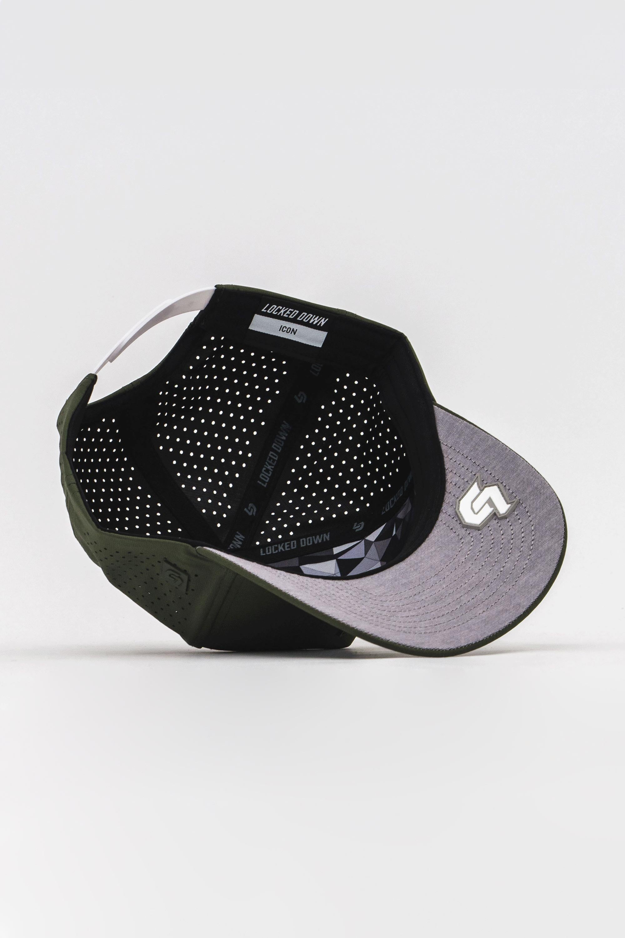 Locked Down Brands Premium Water Resistant ICON LD Snapback - Olive