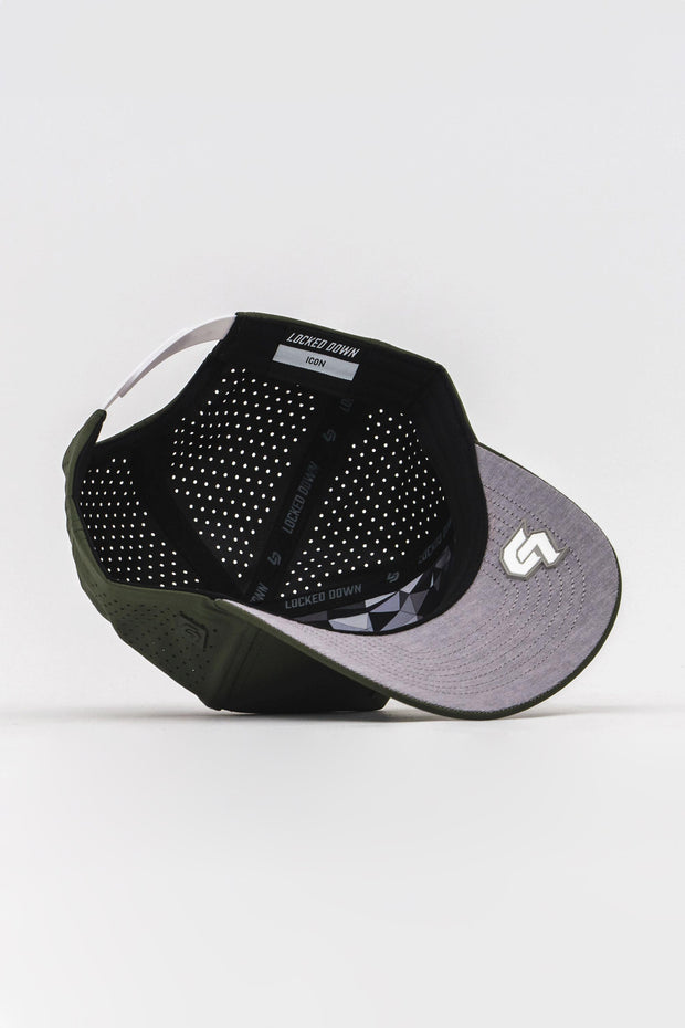 Locked Down Brands Premium Water Resistant ICON LD Snapback - Olive