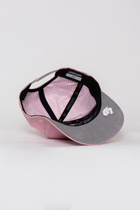 Locked Down Brands Premium Water Resistant ICON LD Snapback - Pink | Under View