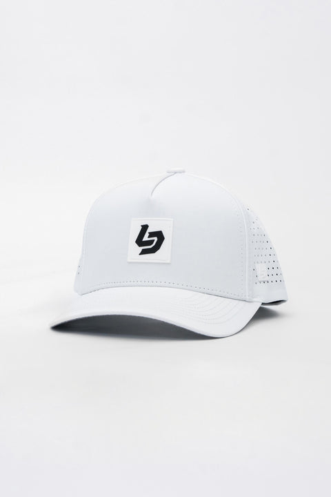 Locked Down Brands Premium Water Resistant ICON LD Snapback - White | Main View