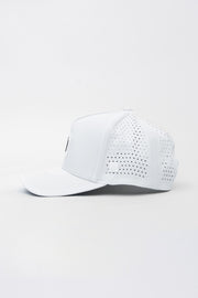 Locked Down Brands Premium Water Resistant ICON LD Snapback - White | Side View