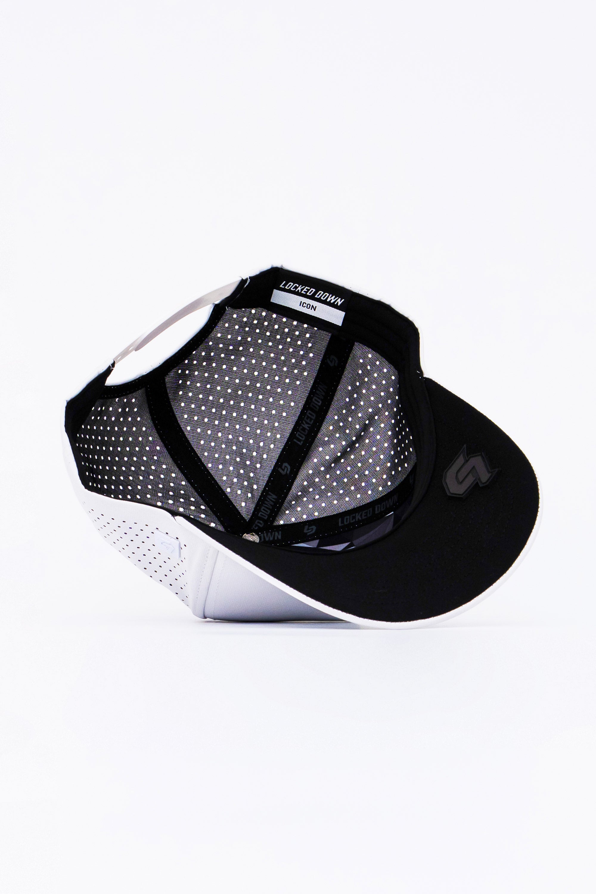Locked Down Brands Premium Water Resistant ICON LD Snapback - White/Black