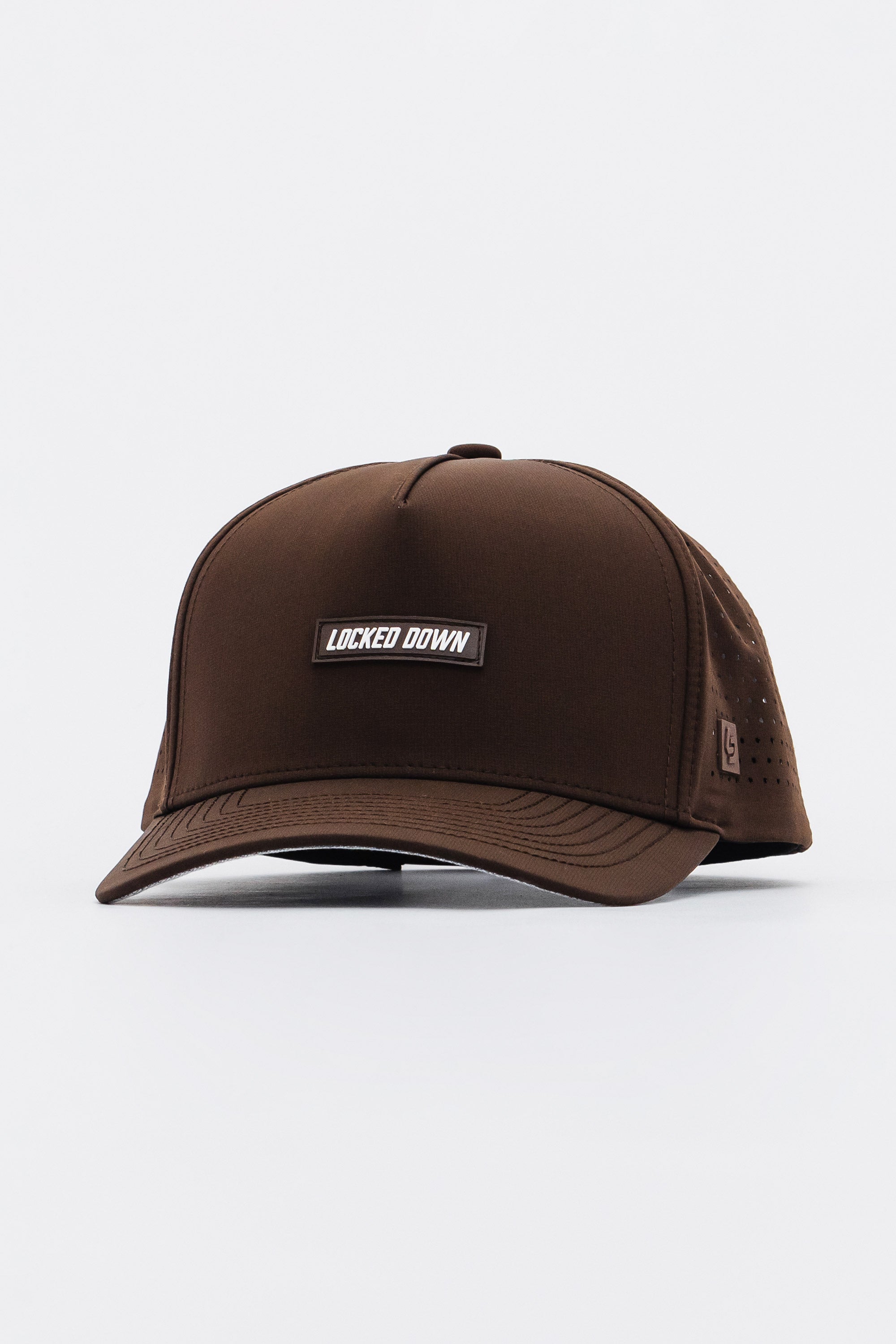 Locked Down Brands Premium Water Resistant ICON Logo Snapback - Coffee