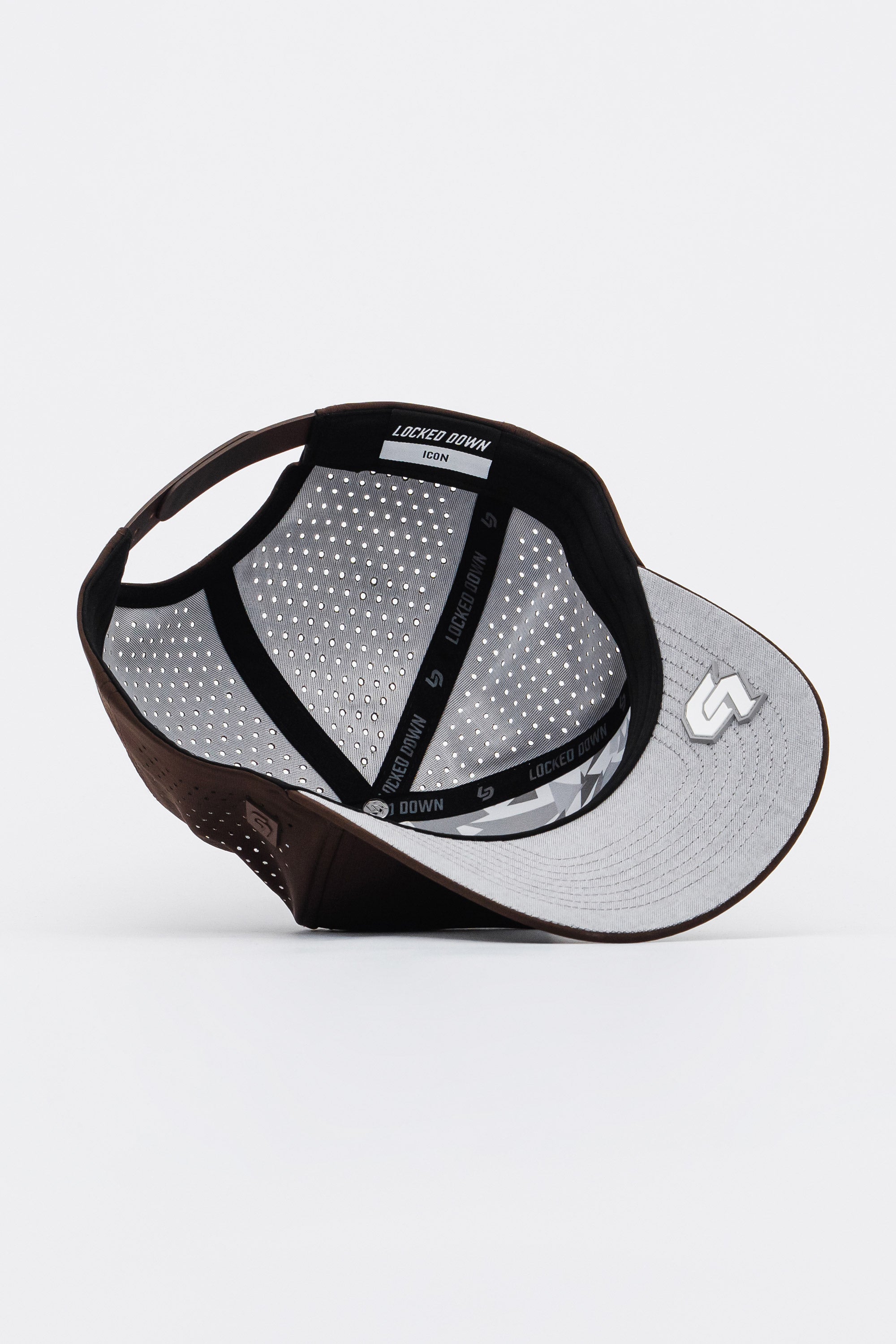 Locked Down Brands Premium Water Resistant ICON Logo Snapback - Coffee