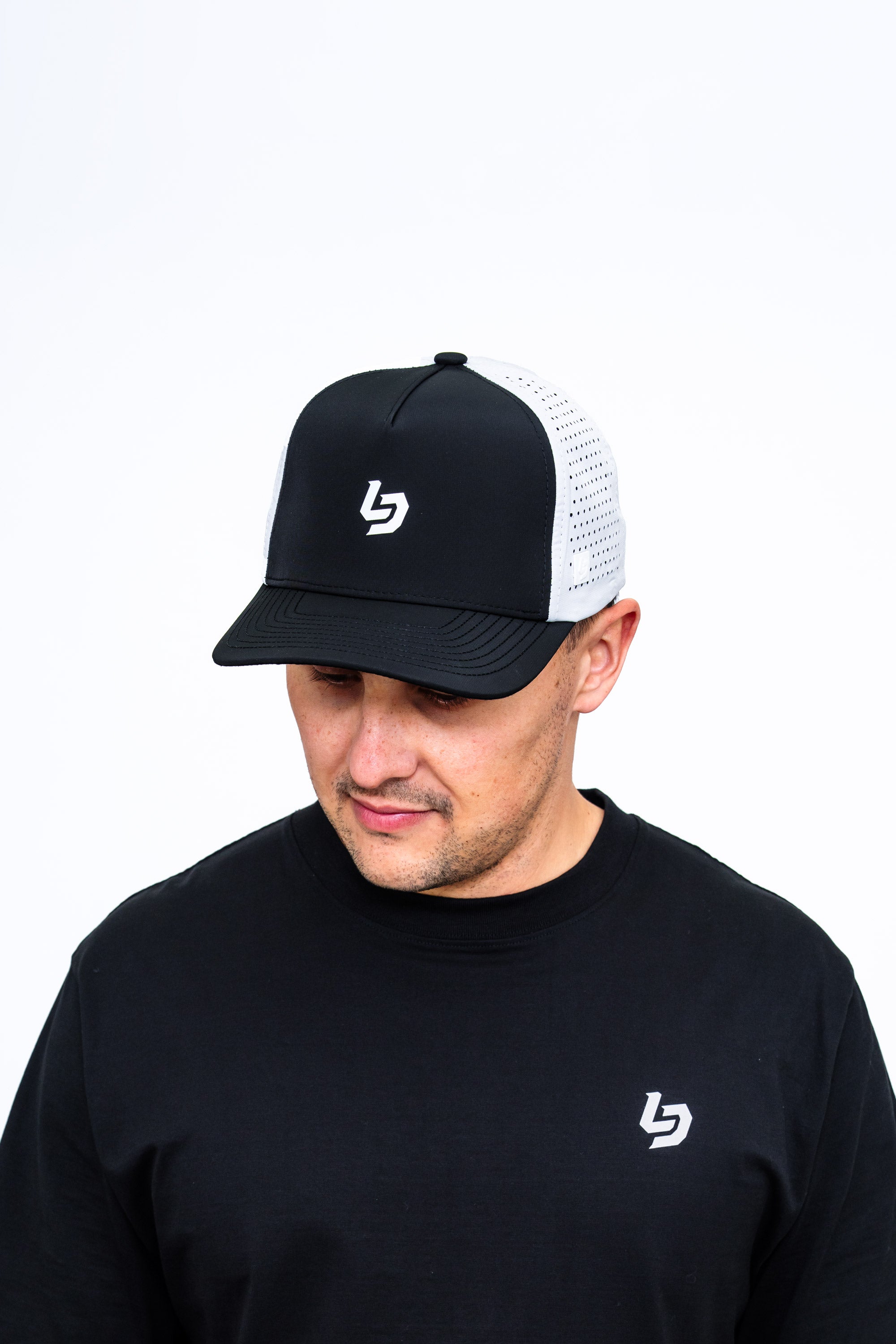 Locked Down Brands Premium Water Resistant ICON Stamp Snapback - Black/White