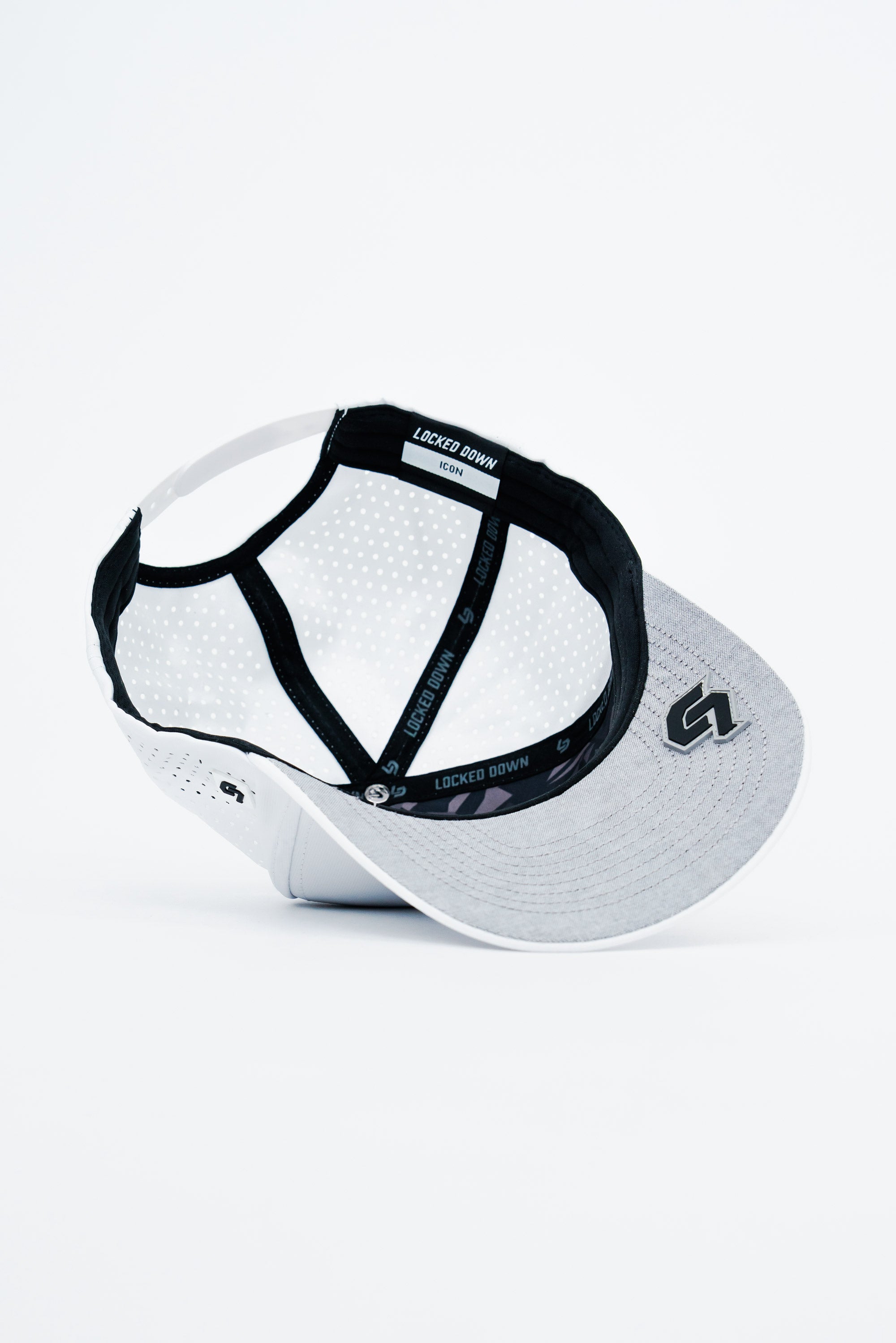 Locked Down Brands Premium Water Resistant ICON Snapback - White