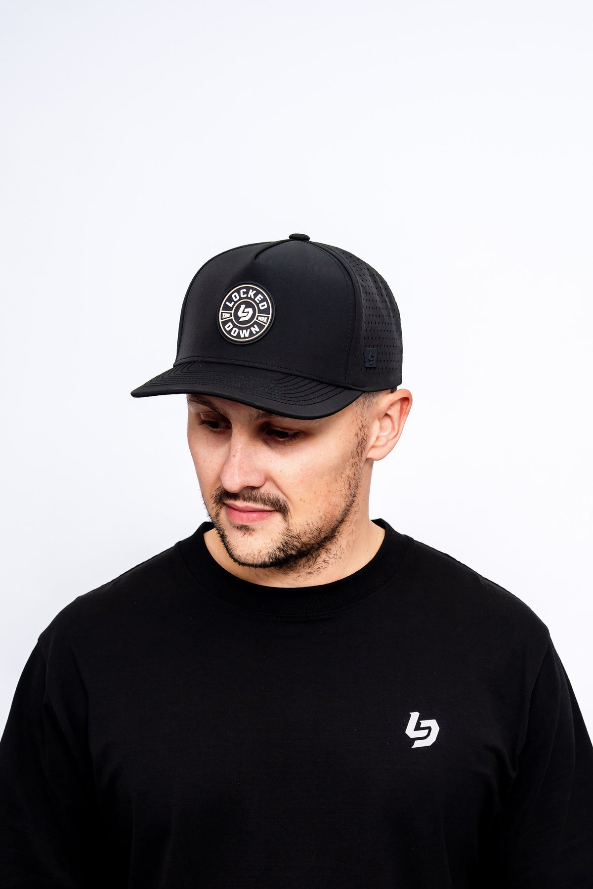 Locked Down Brands Premium Water Resistant Impact ICON Snapback - Black