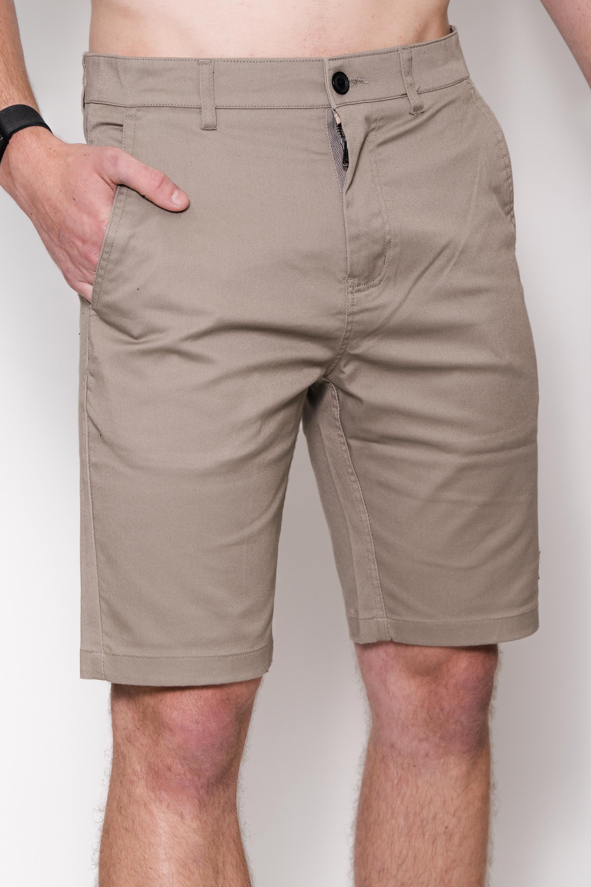 Locked Down Brands Premium Track Short - Khaki | Close View