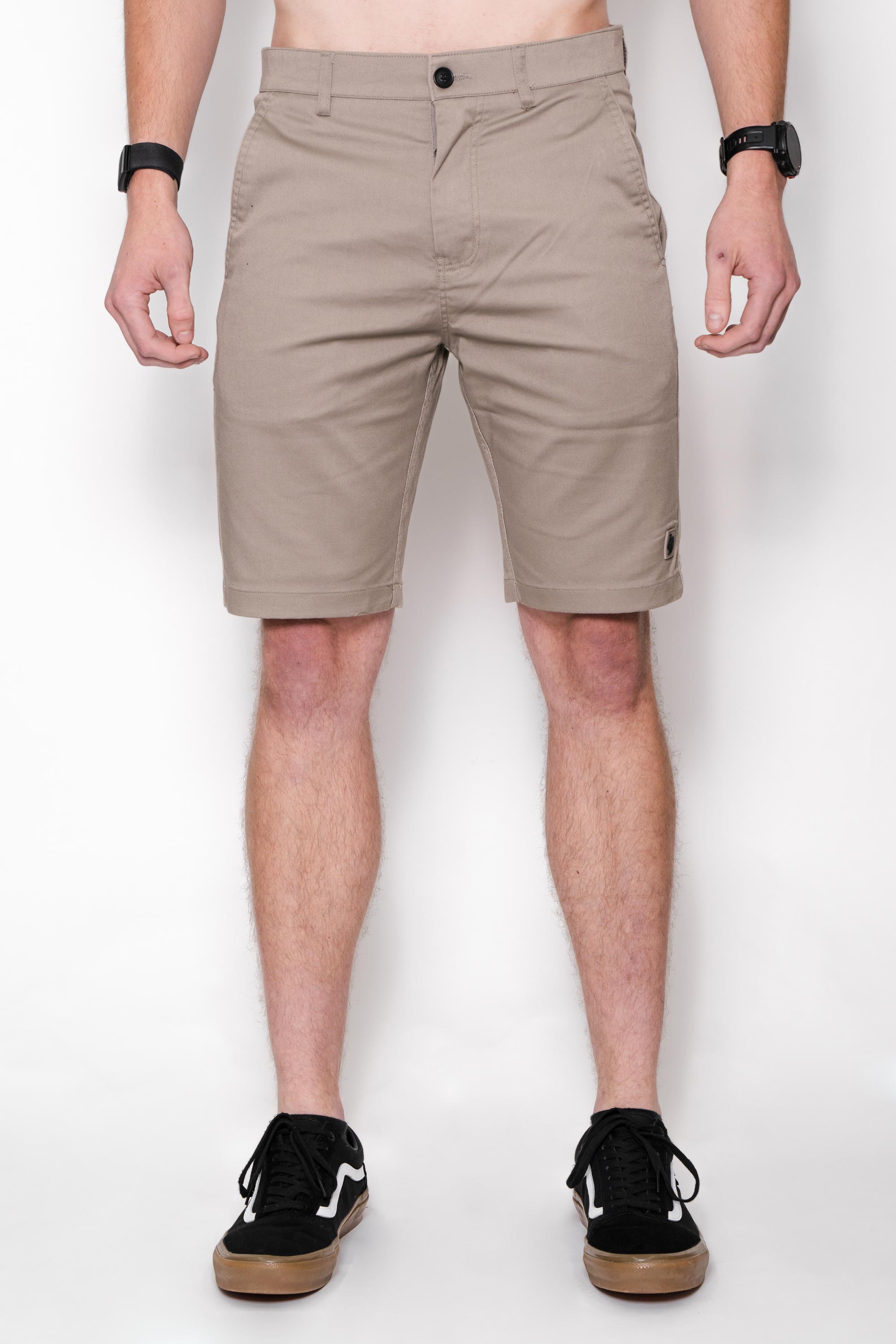 Locked Down Brands Premium Track Short - Khaki | Front View