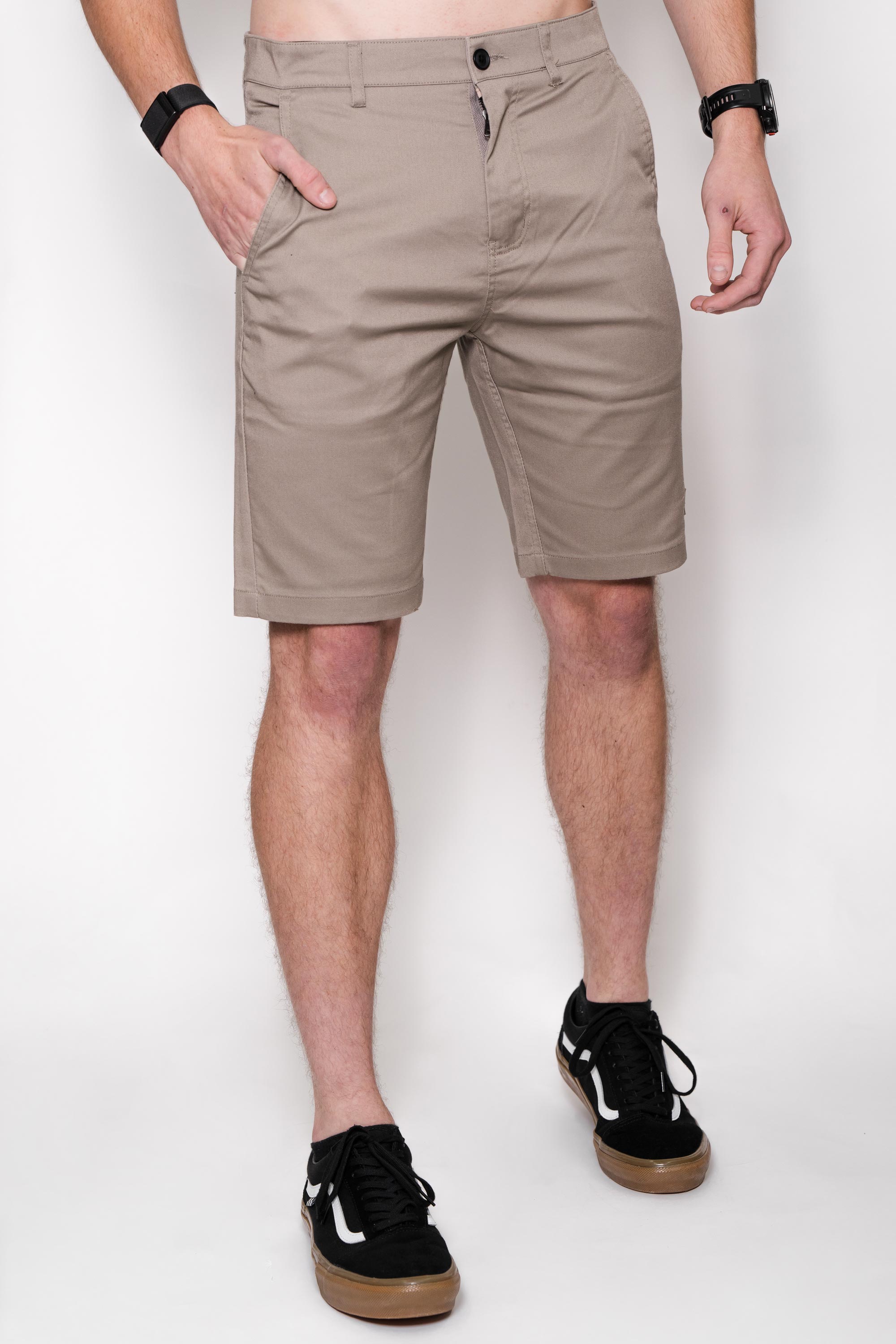 Locked Down Brands Premium Track Short - Khaki | Main View