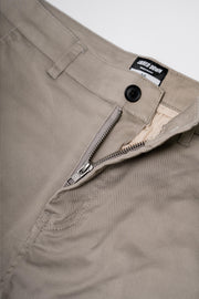Locked Down Brands Premium Track Short - Khaki | Zipper View