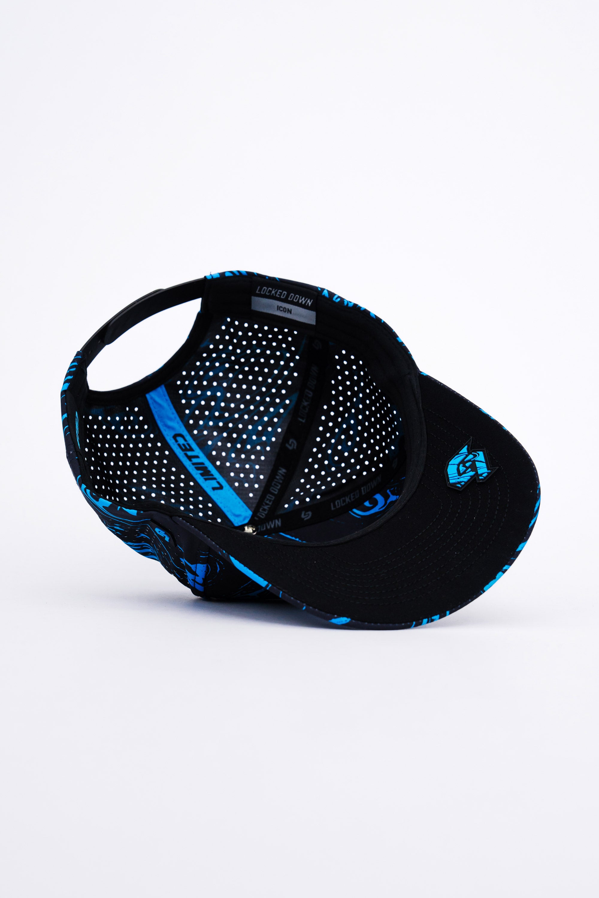 Locked Down Brands Premium Water Resistant ICON LD Limited Snapback - Blue Acid