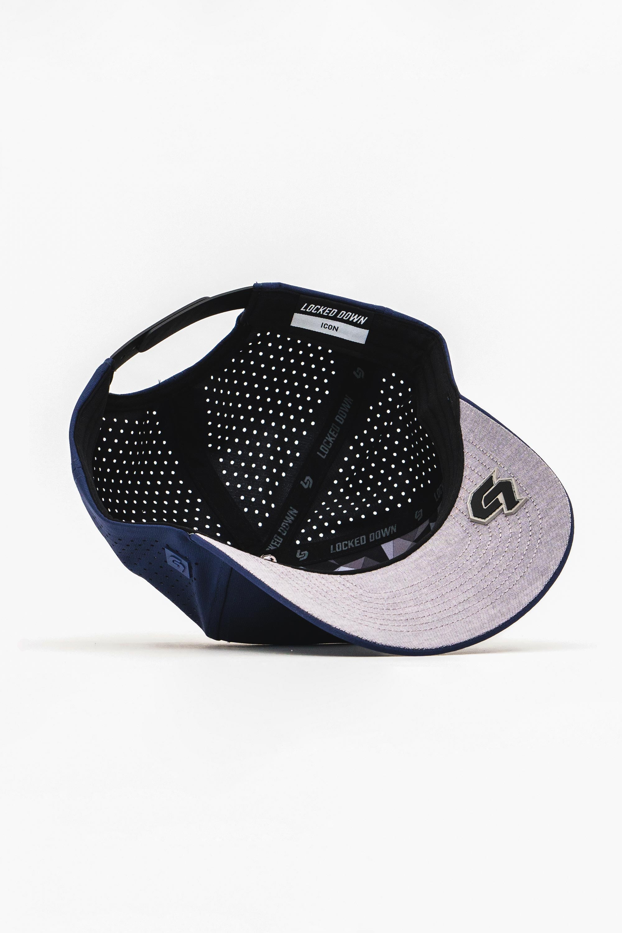 Locked Down Brands Premium Water Resistant ICON LD Snapback - Navy