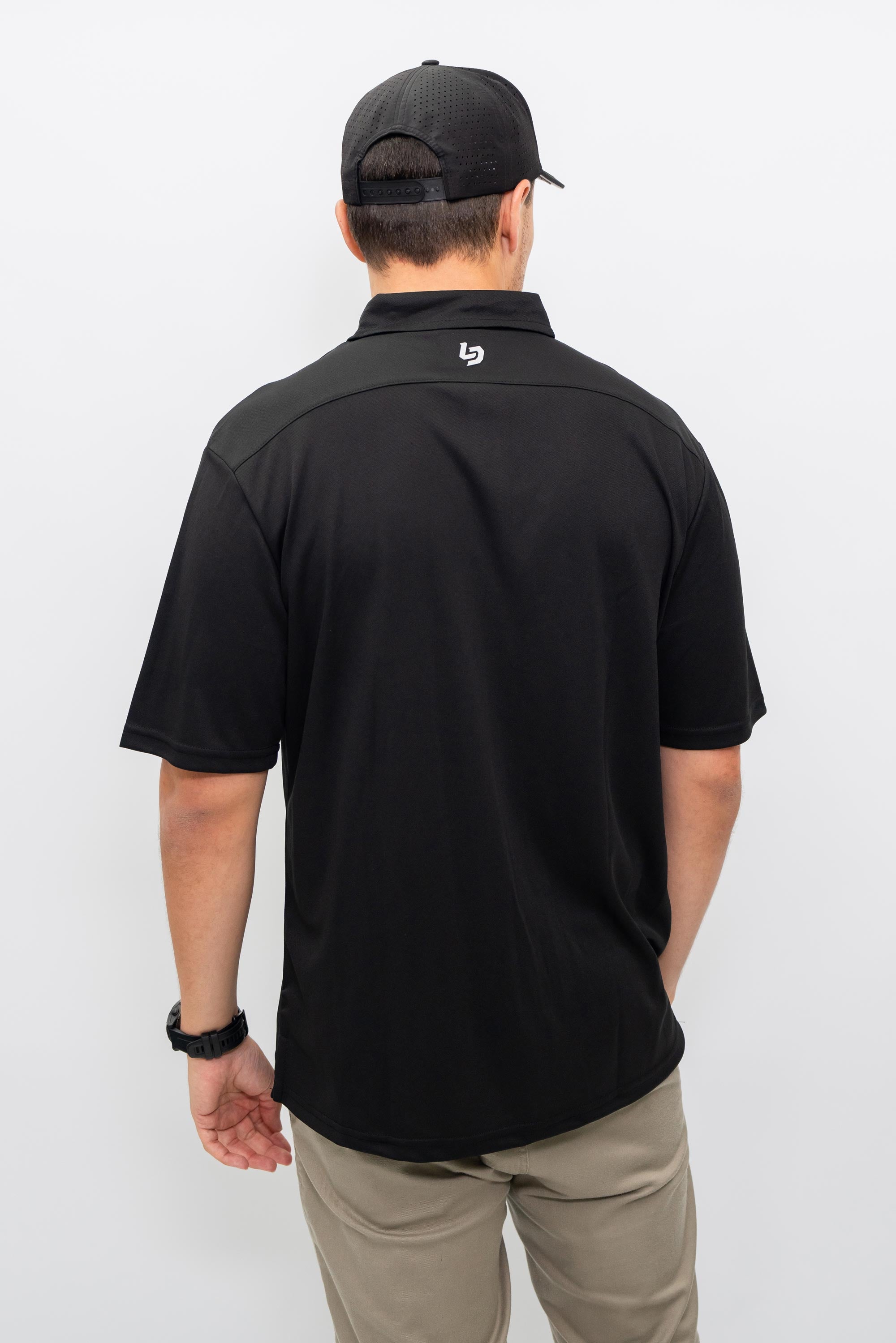 Locked Down Brands Premium Brand Polo - Black | Back View