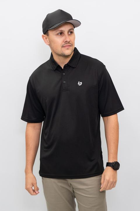 Locked Down Brands Premium Brand Polo - Black | Front View