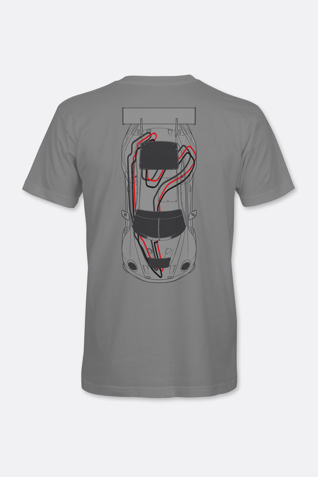 Locked Down Brands Premium Cotton SPA 24 Hour T-Shirt in Collaboration with Earl Bamber Motorsport - Granite
