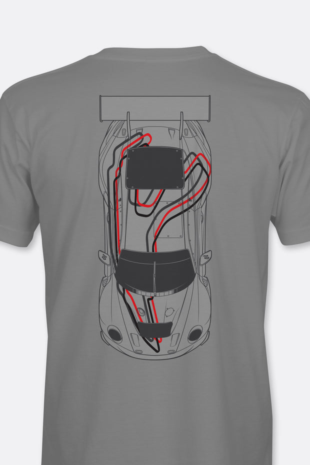 Locked Down Brands Premium Cotton SPA 24 Hour T-Shirt in Collaboration with Earl Bamber Motorsport - Granite