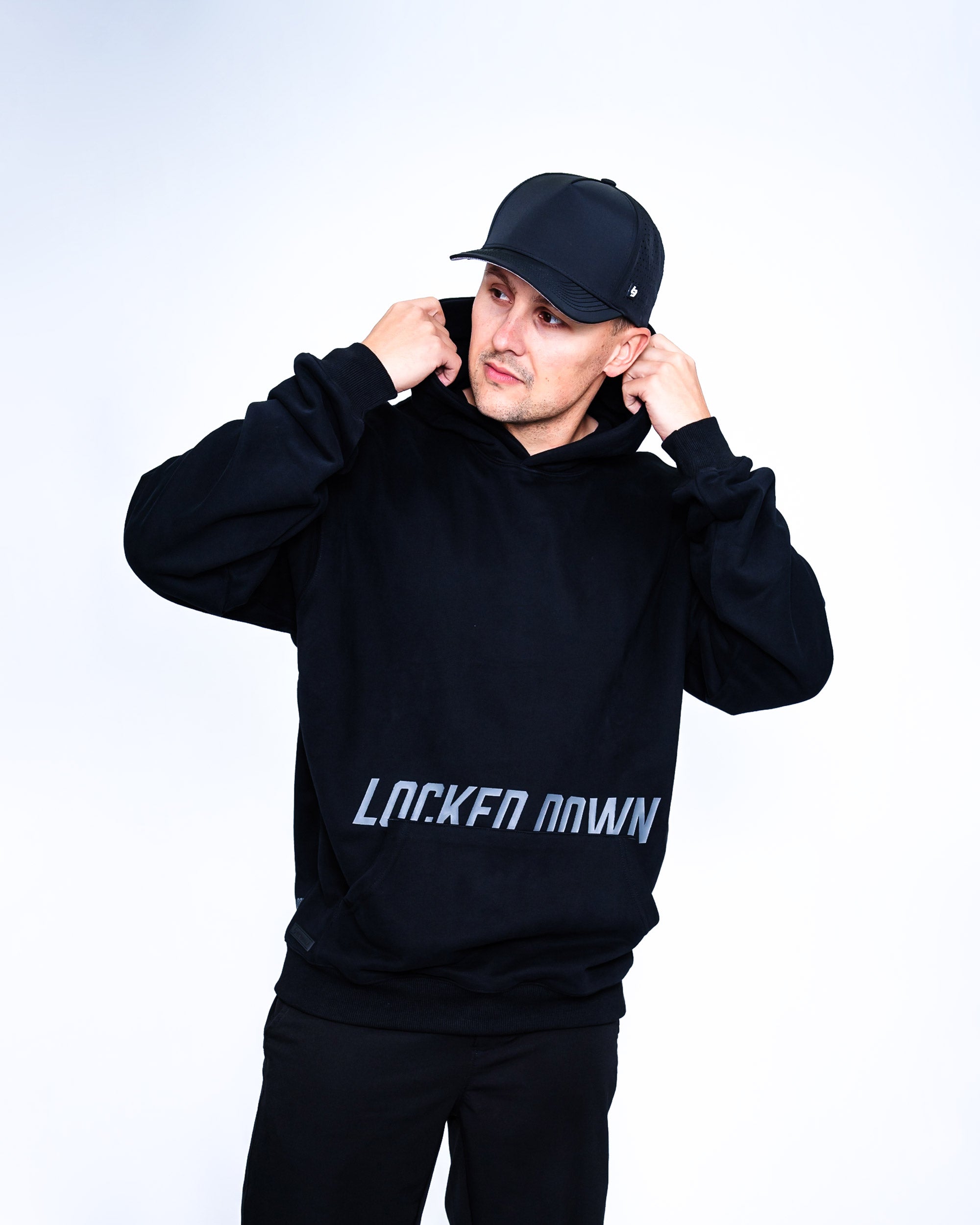 Locked Down Brands Premium Oversized Split Hoodie - Black