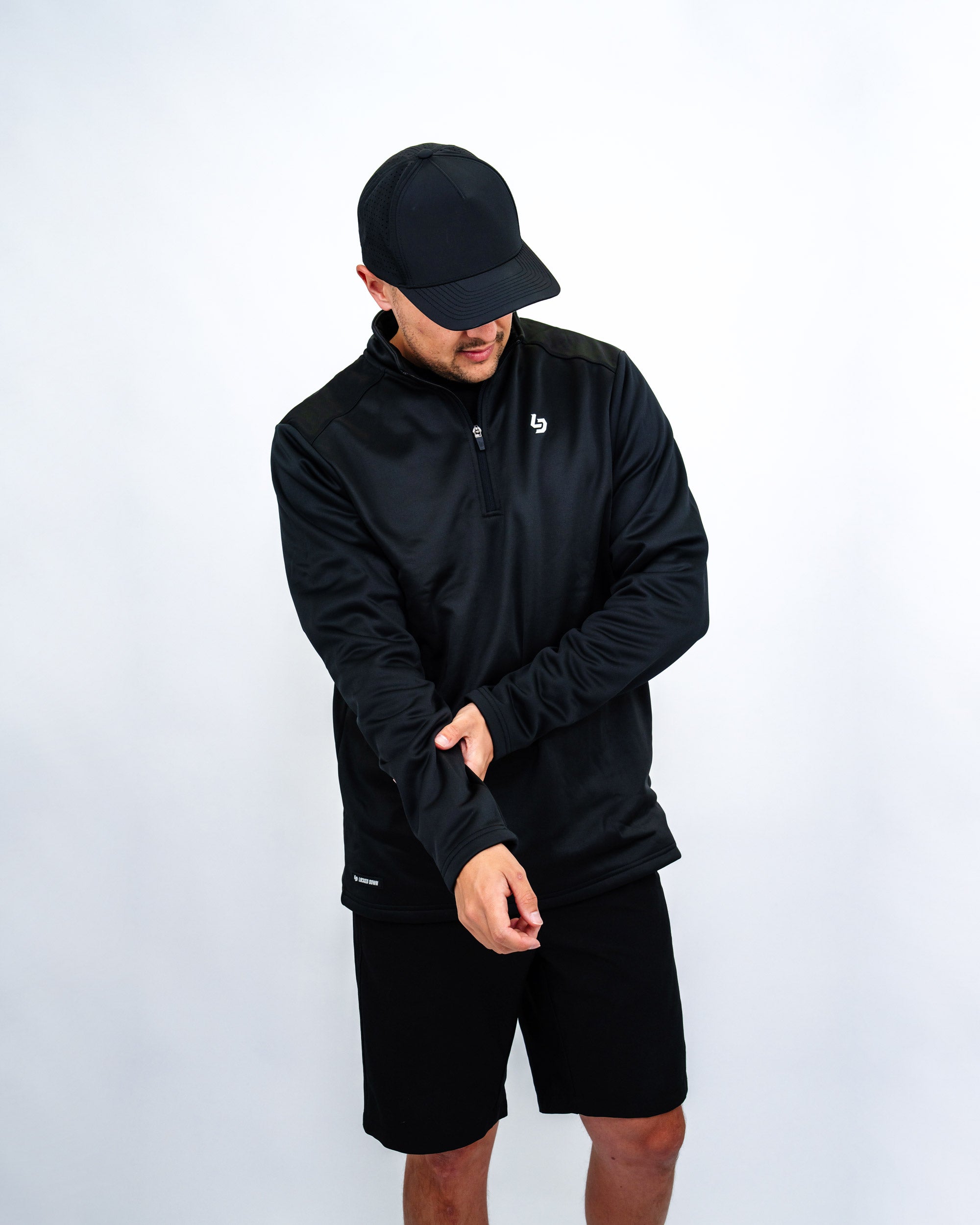 Locked Down Brands Premium Sprint 1/4 Zip Pullover - Black